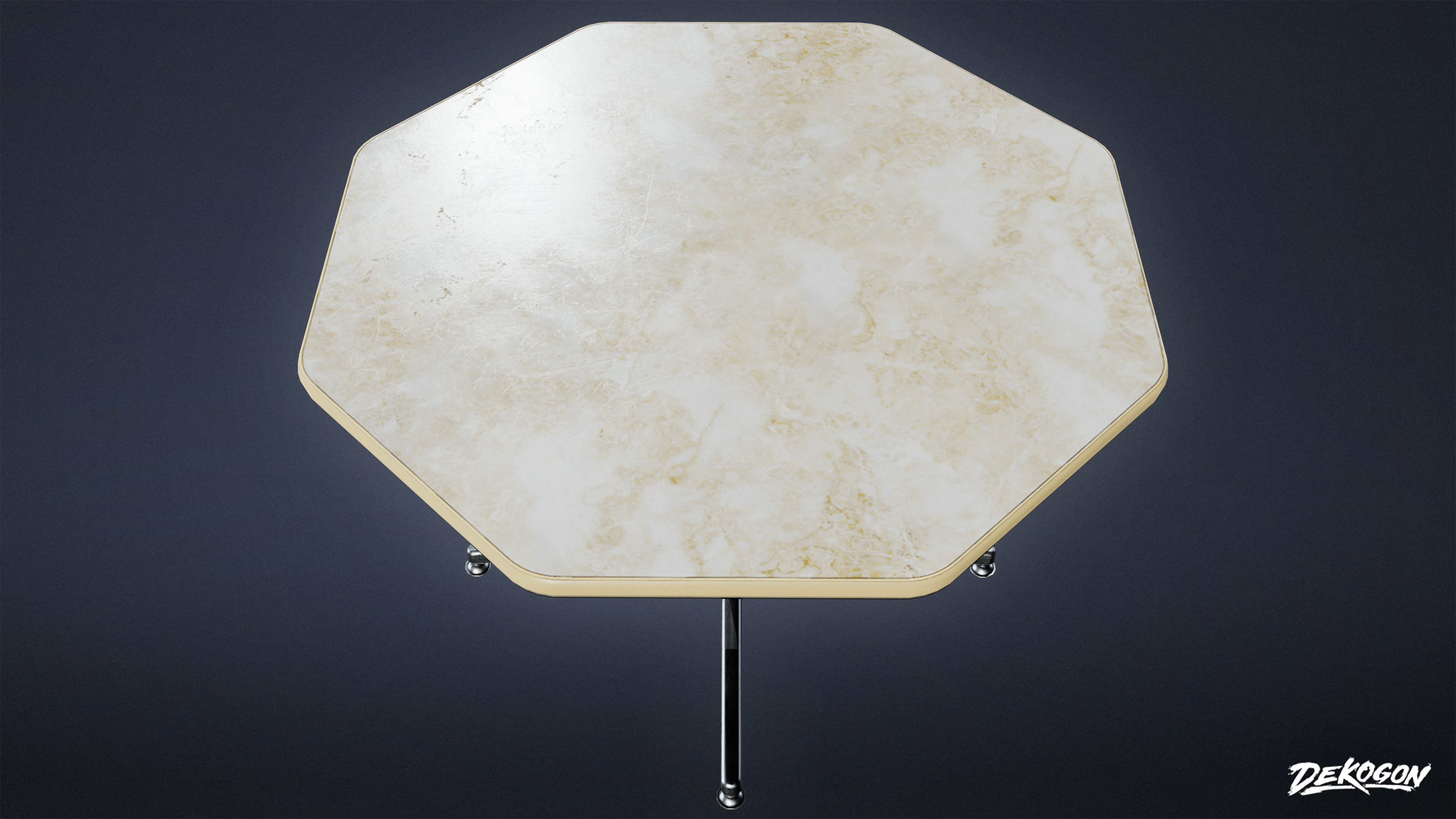 MIDCENTURY - Table and Chair 01 - LOW POLY Low-poly 3D model_6