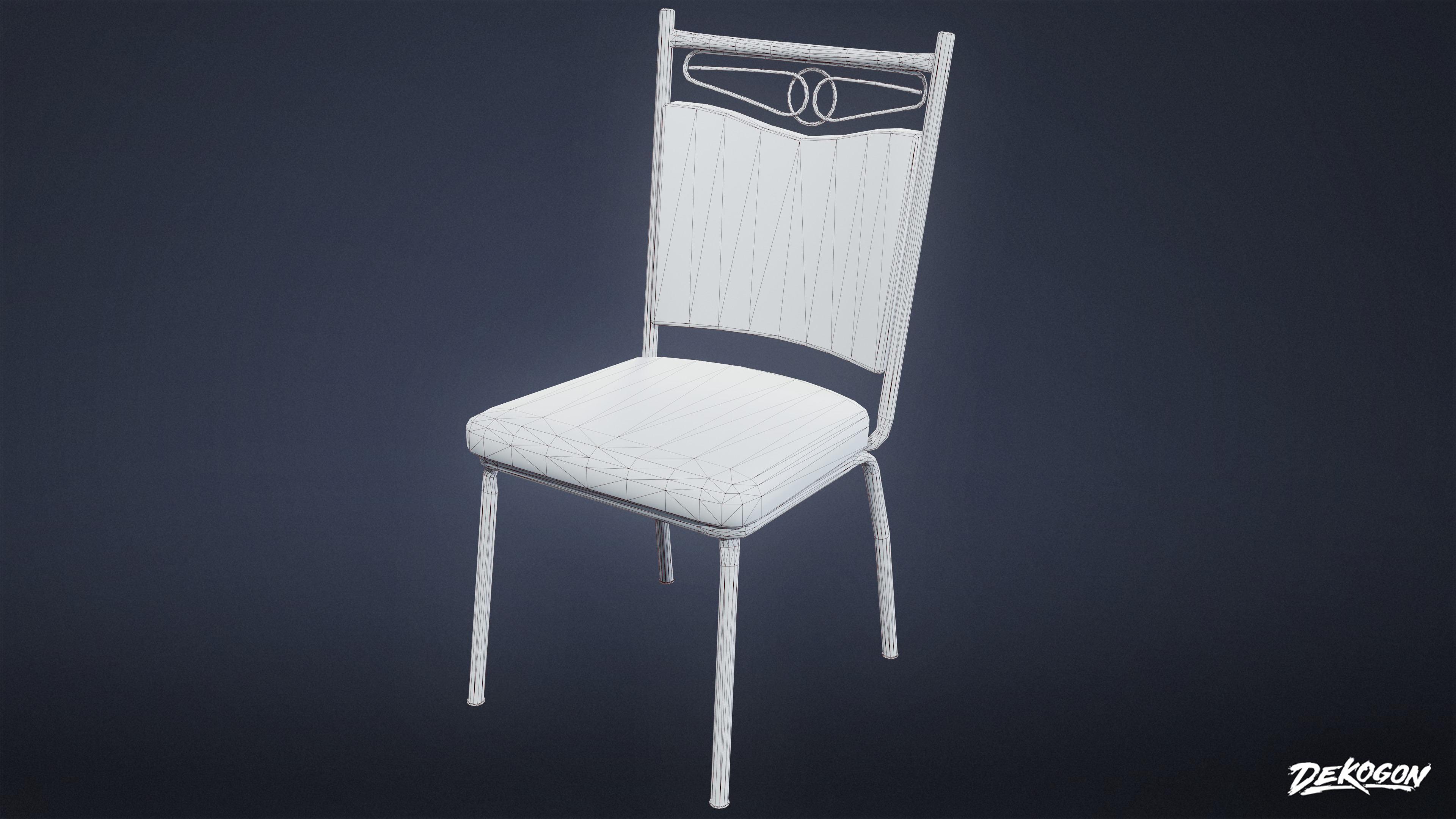 MIDCENTURY - Table and Chair 01 - LOW POLY Low-poly 3D model_8