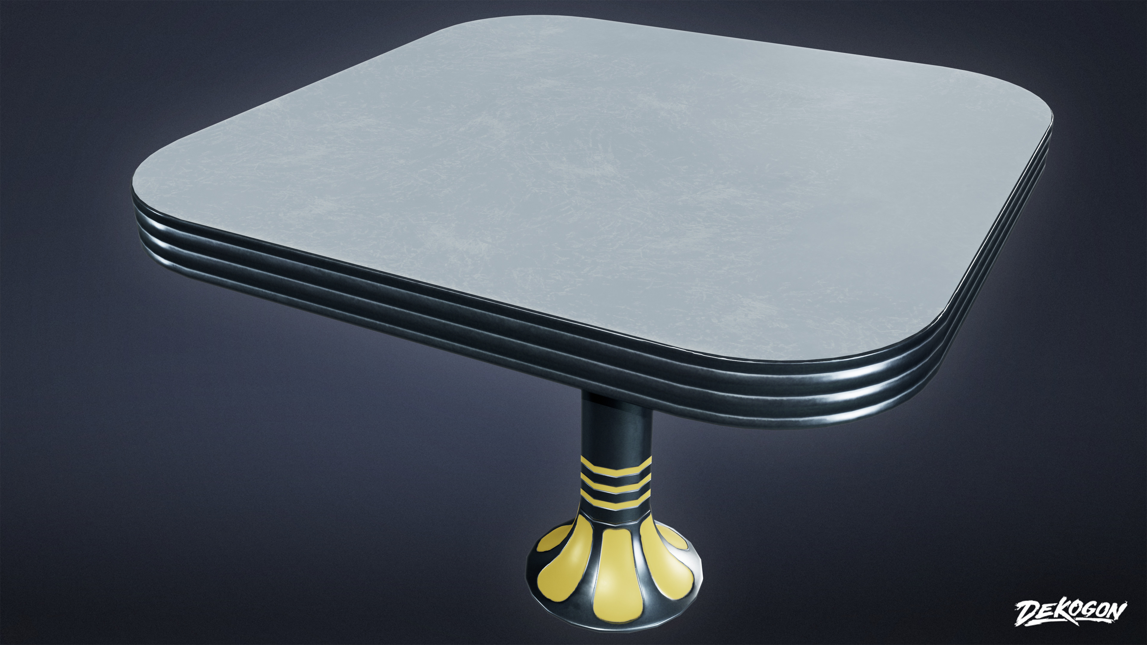 MIDCENTURY - Table and Chair 02 - LOW POLY Low-poly 3D model_5
