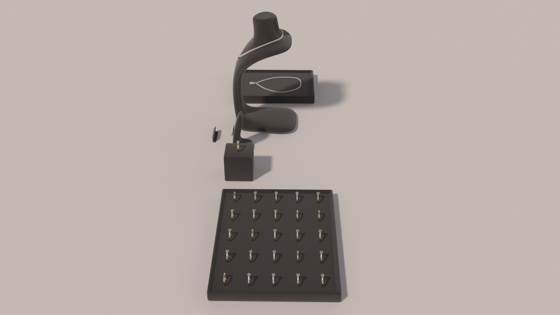 Jewelry counters and display cases 3D model_7