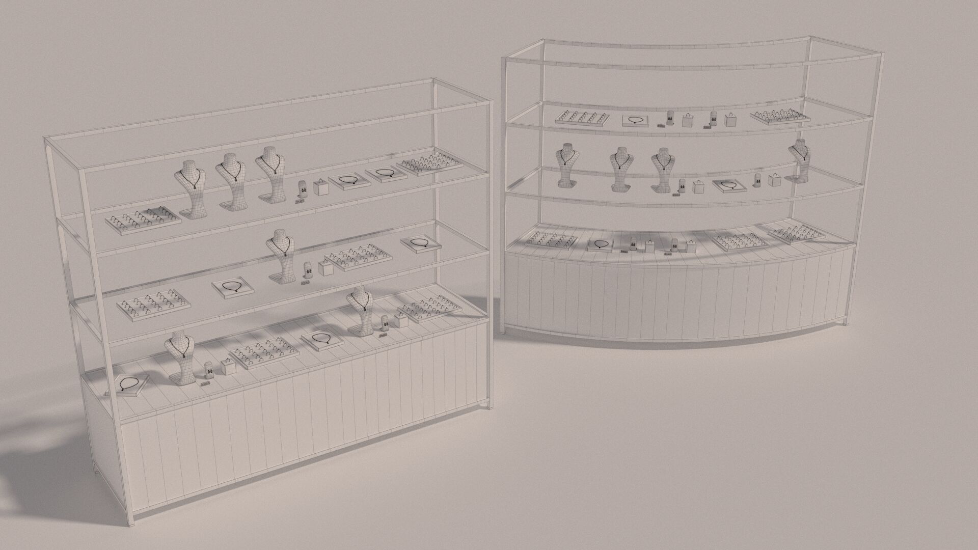 Jewelry counters and display cases 3D model_20