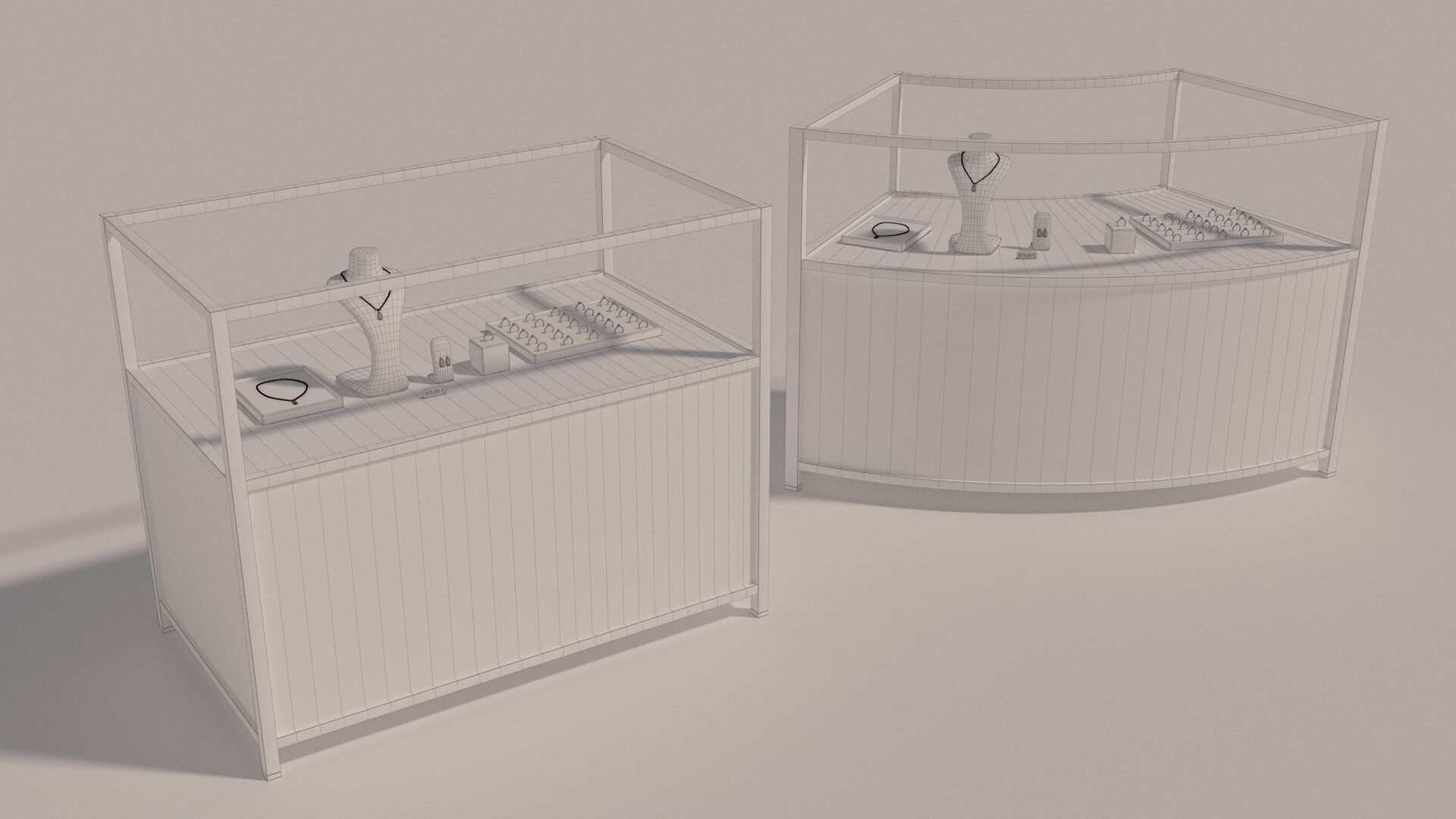 Jewelry counters and display cases 3D model_2