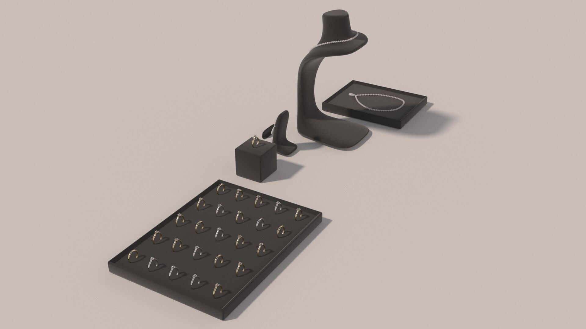 Jewelry counters and display cases 3D model_4