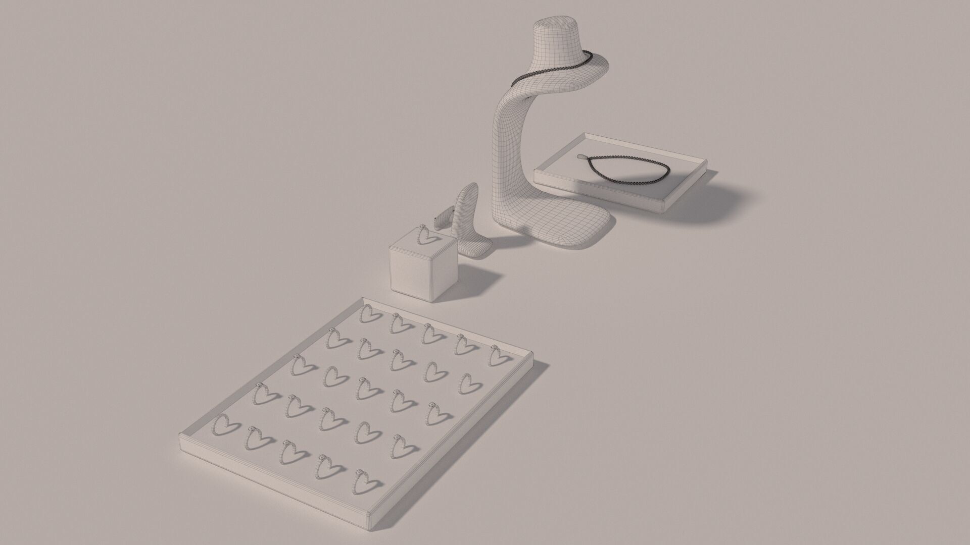 Jewelry counters and display cases 3D model_12