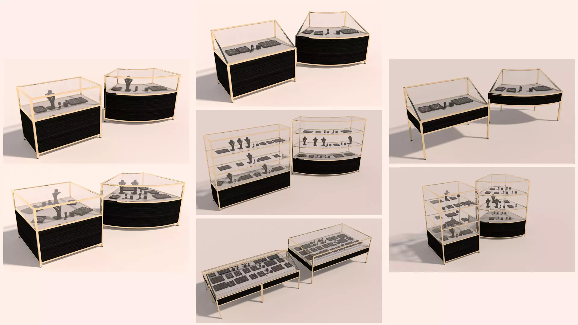 Jewelry counters and display cases 3D model_0