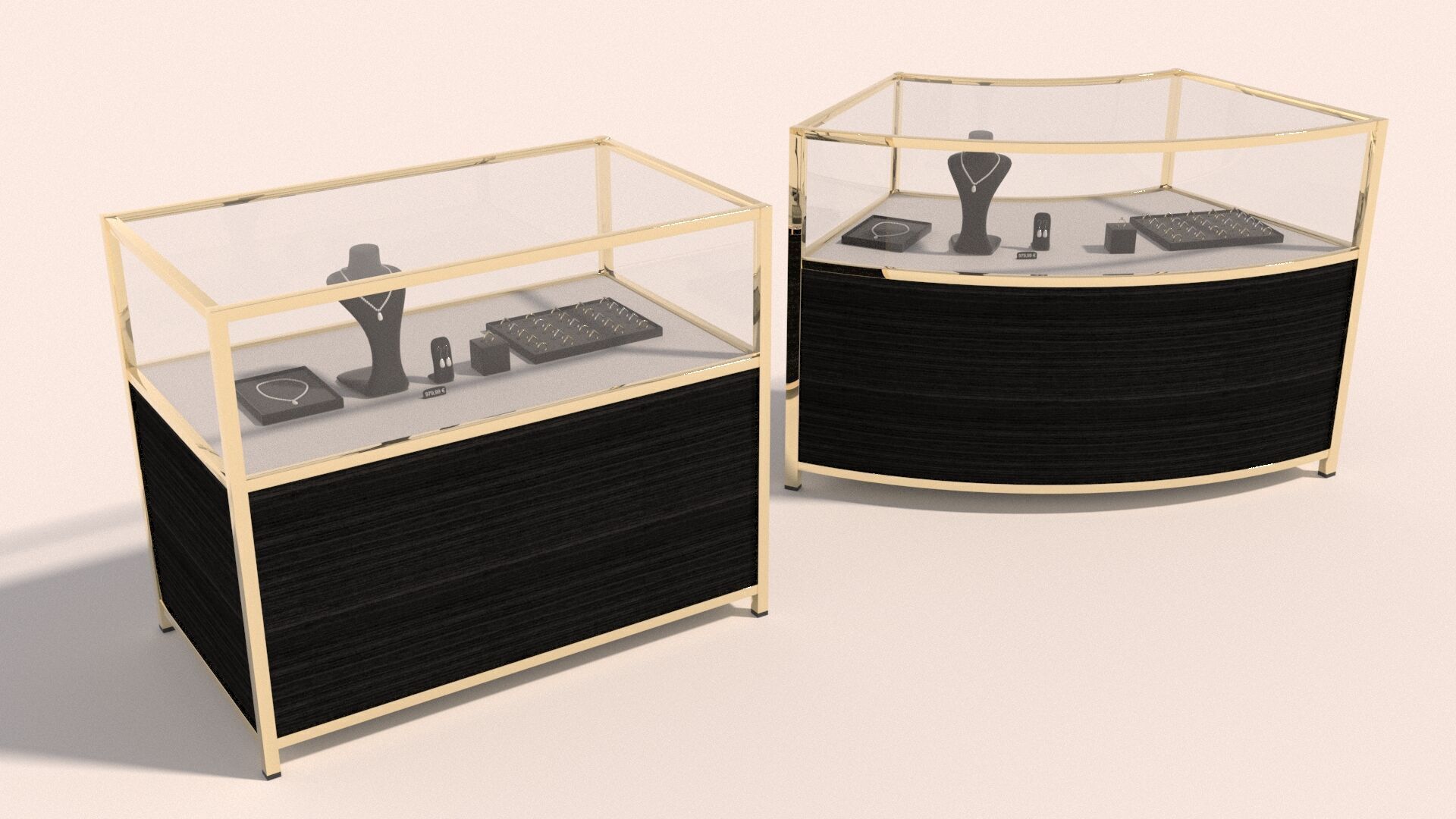 Jewelry counters and display cases 3D model_1