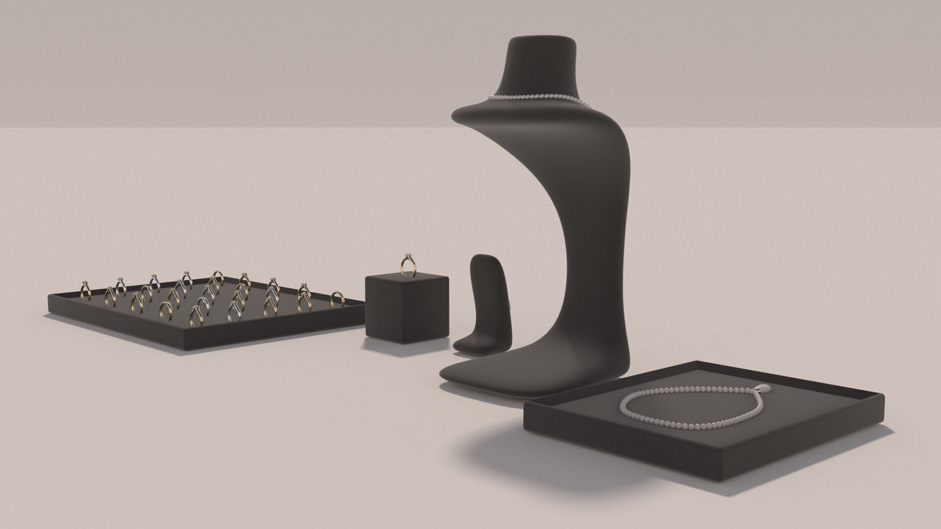 Jewelry counters and display cases 3D model_5