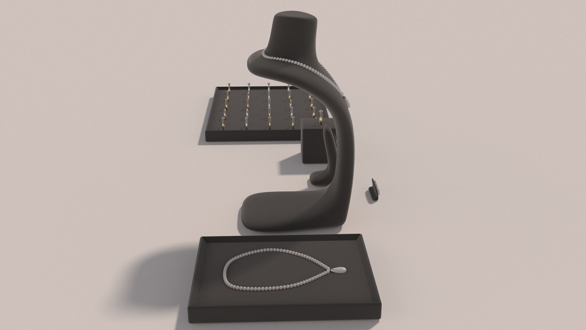 Jewelry counters and display cases 3D model_8