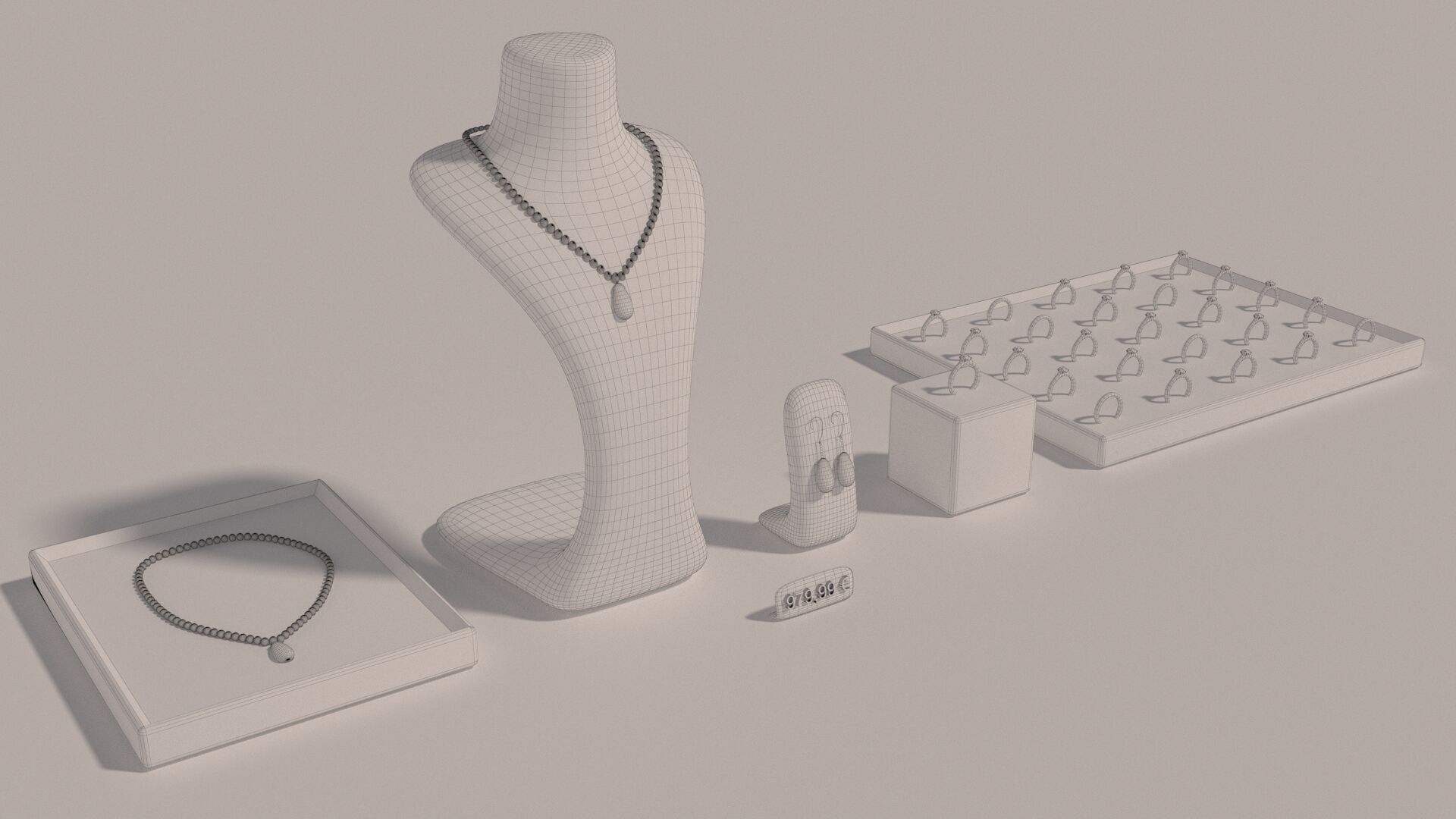 Jewelry counters and display cases 3D model_11