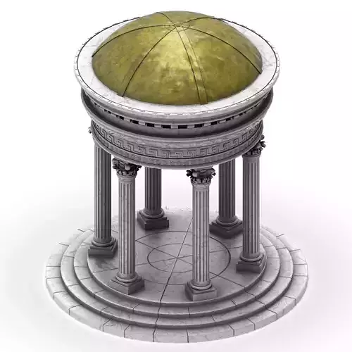 Neoclassical Marble Tholos with Corinthian Columns 3D model