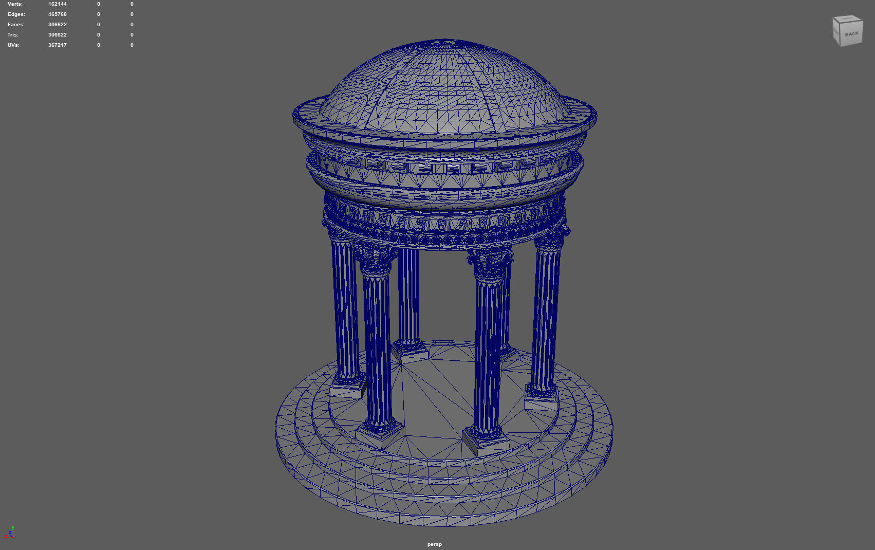 Neoclassical Marble Tholos with Corinthian Columns 3D model_7
