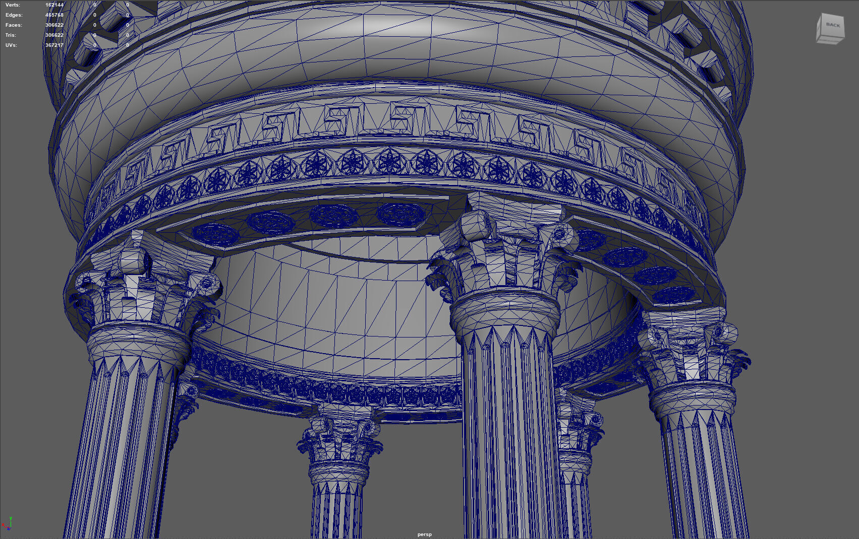 Neoclassical Marble Tholos with Corinthian Columns 3D model_4