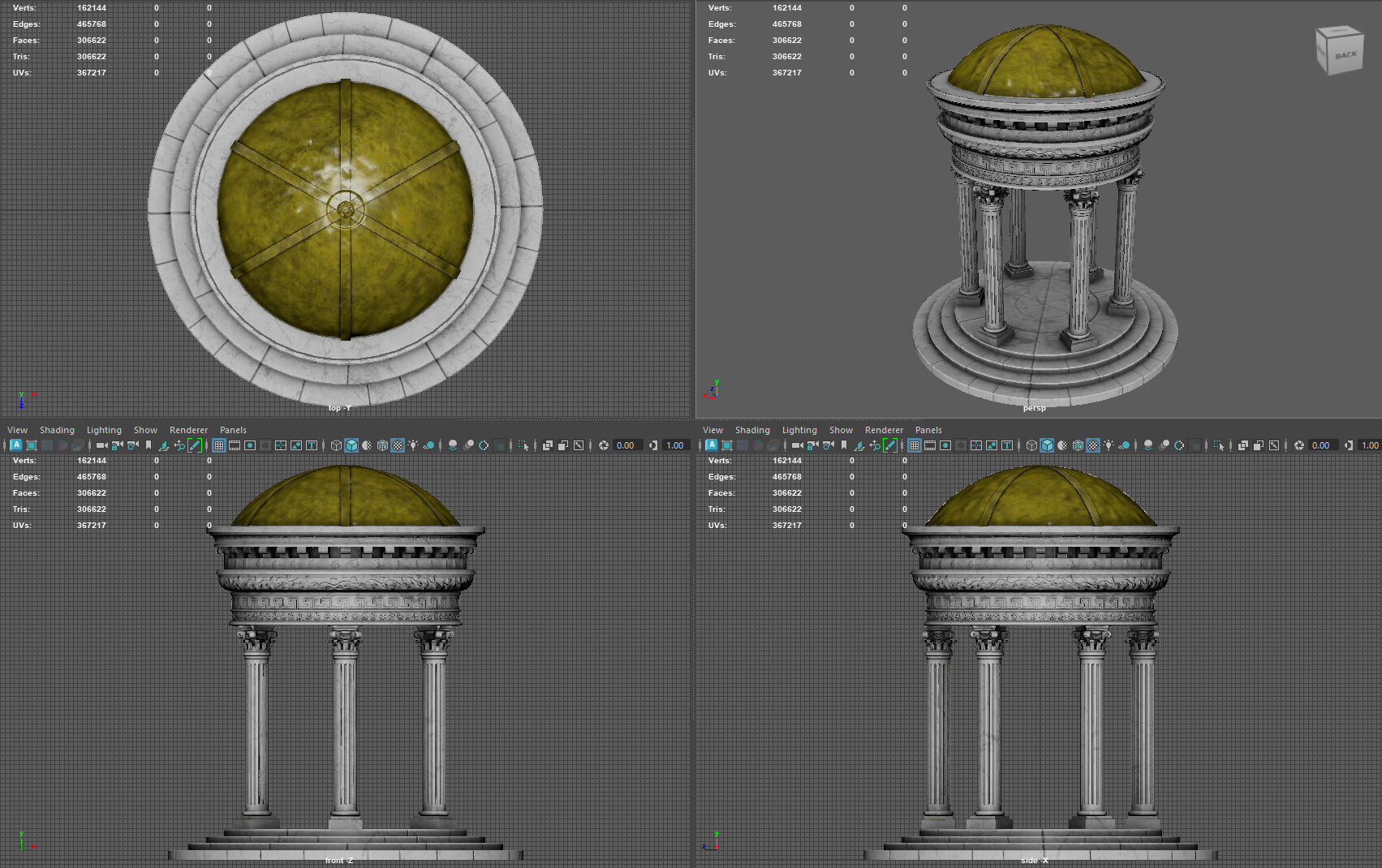 Neoclassical Marble Tholos with Corinthian Columns 3D model_8