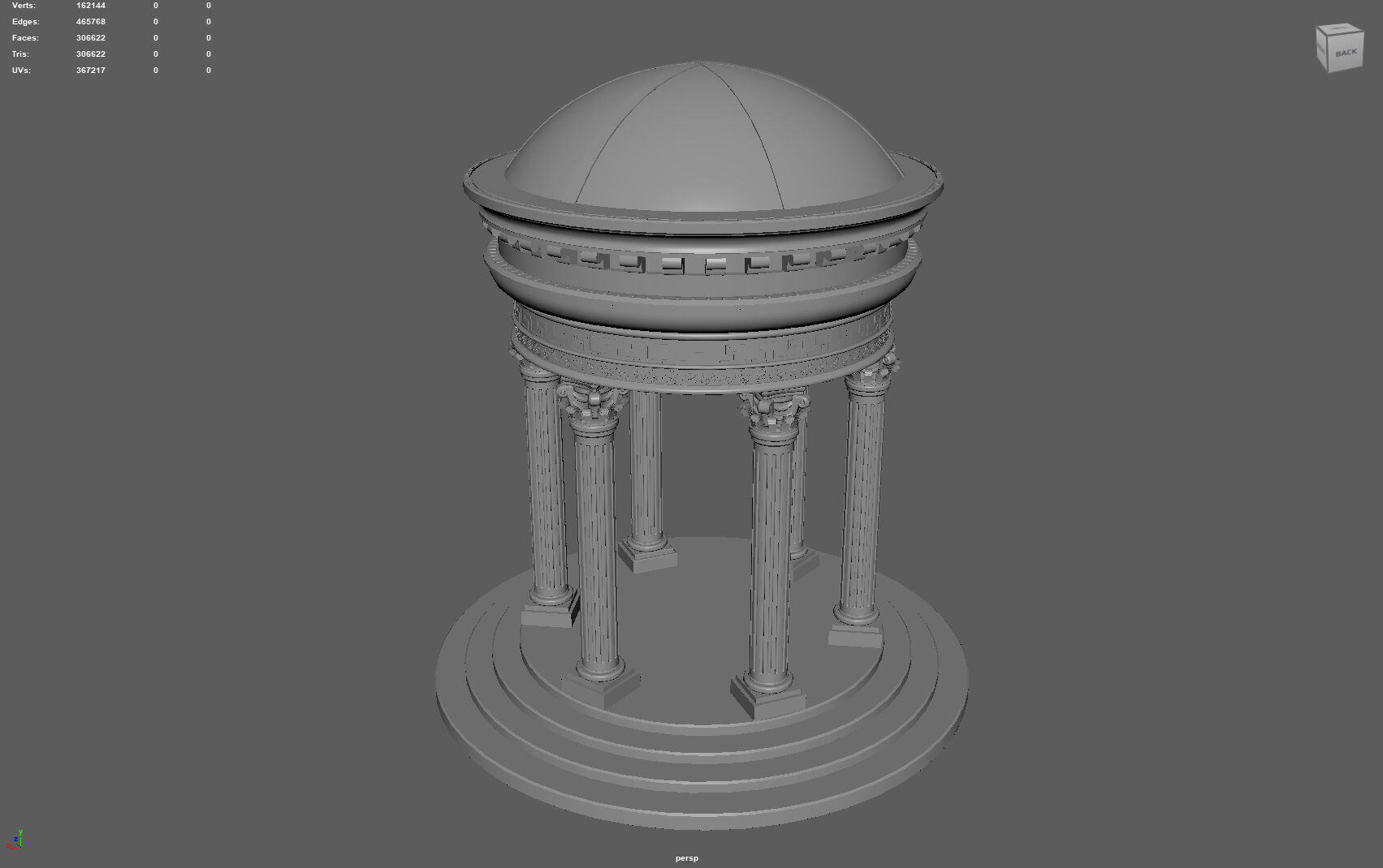 Neoclassical Marble Tholos with Corinthian Columns 3D model_6