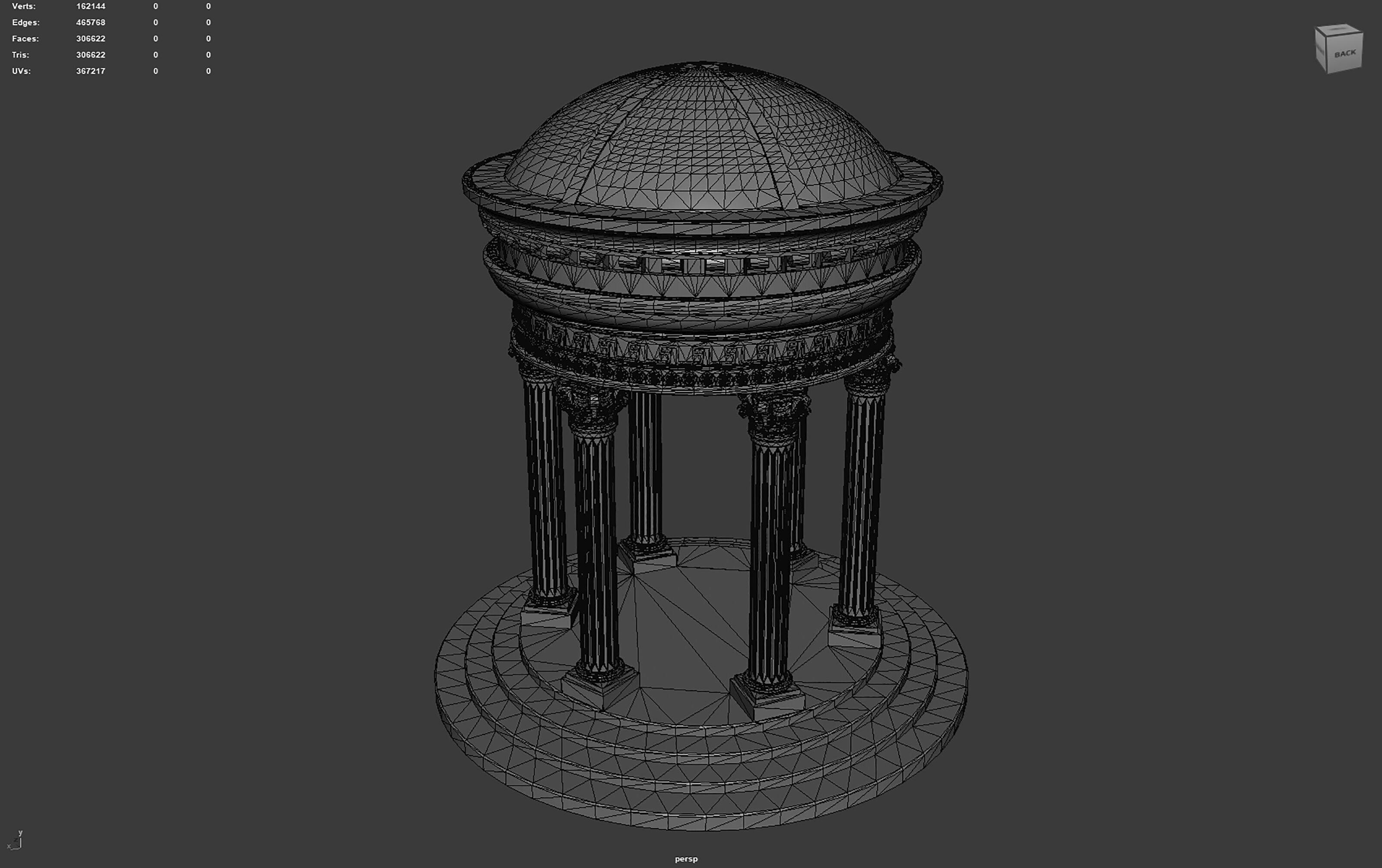 Neoclassical Marble Tholos with Corinthian Columns 3D model_12