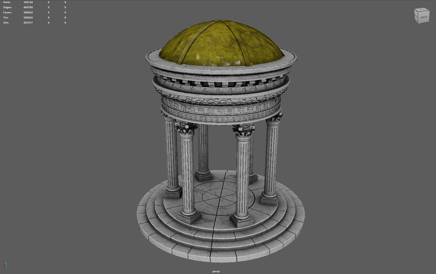 Neoclassical Marble Tholos with Corinthian Columns 3D model_5