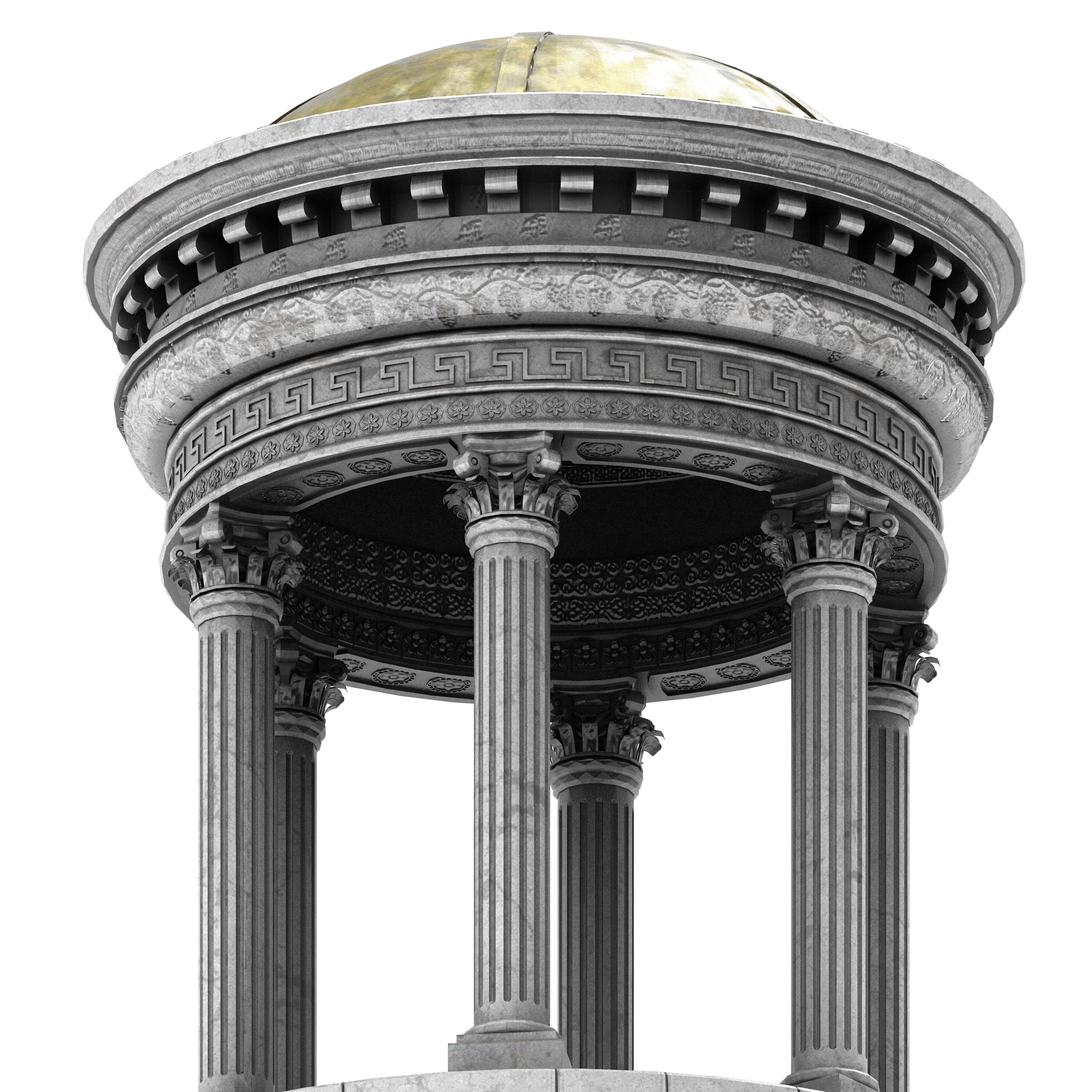 Neoclassical Marble Tholos with Corinthian Columns 3D model_13