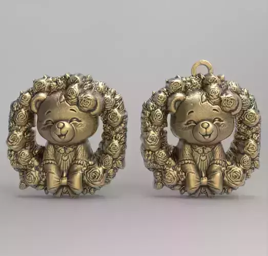 cute girl teddy flower decor 