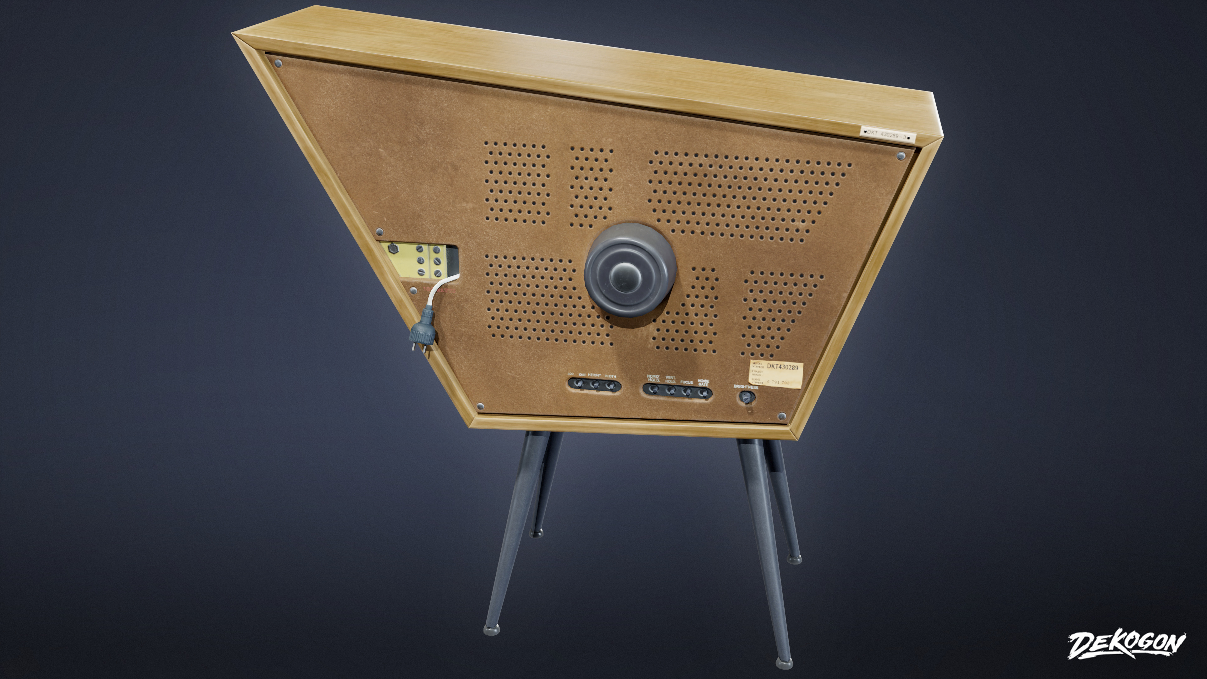 MIDCENTURY - Television 01 - LOW POLY Low-poly 3D model_3