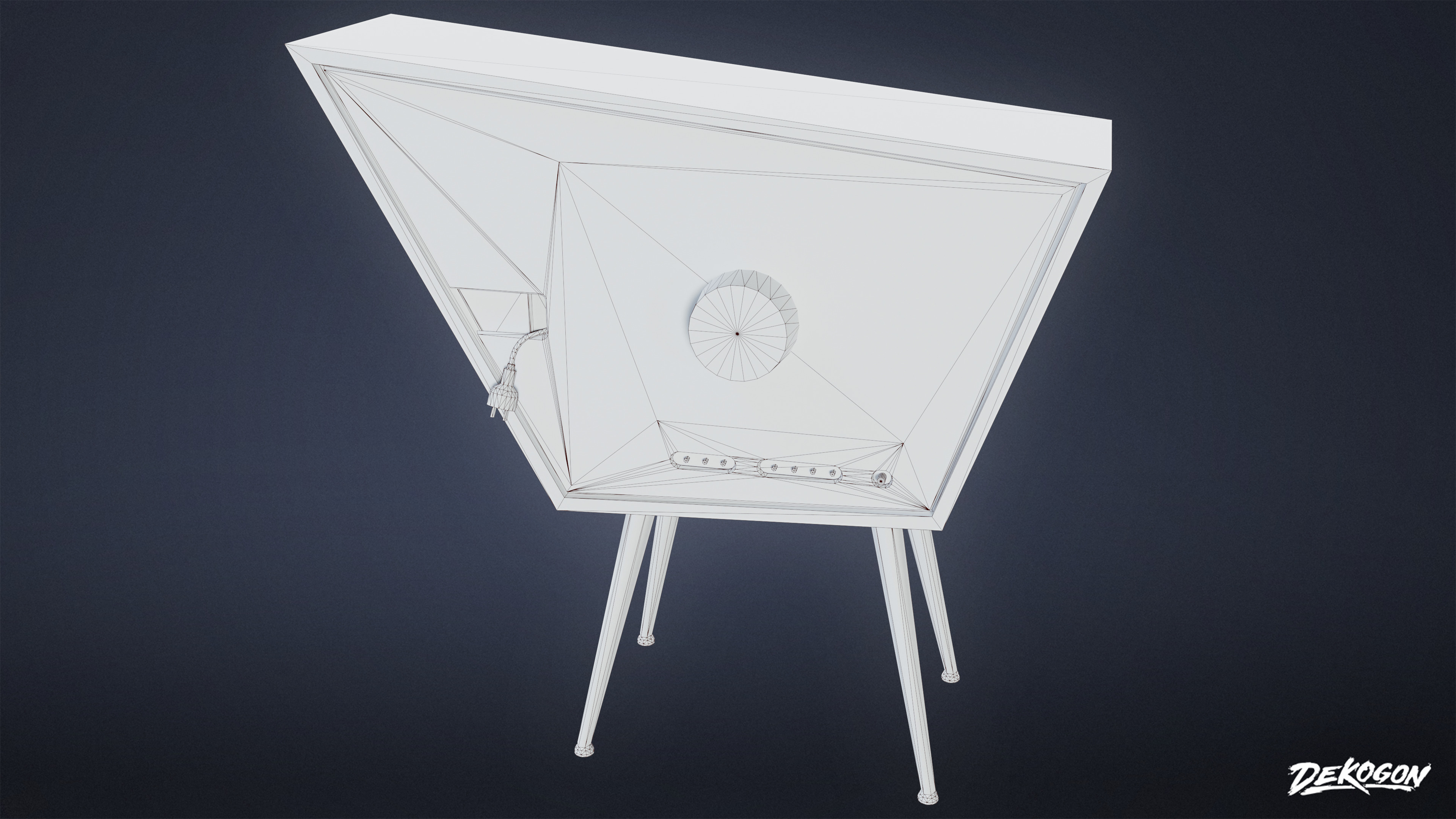 MIDCENTURY - Television 01 - LOW POLY Low-poly 3D model_9