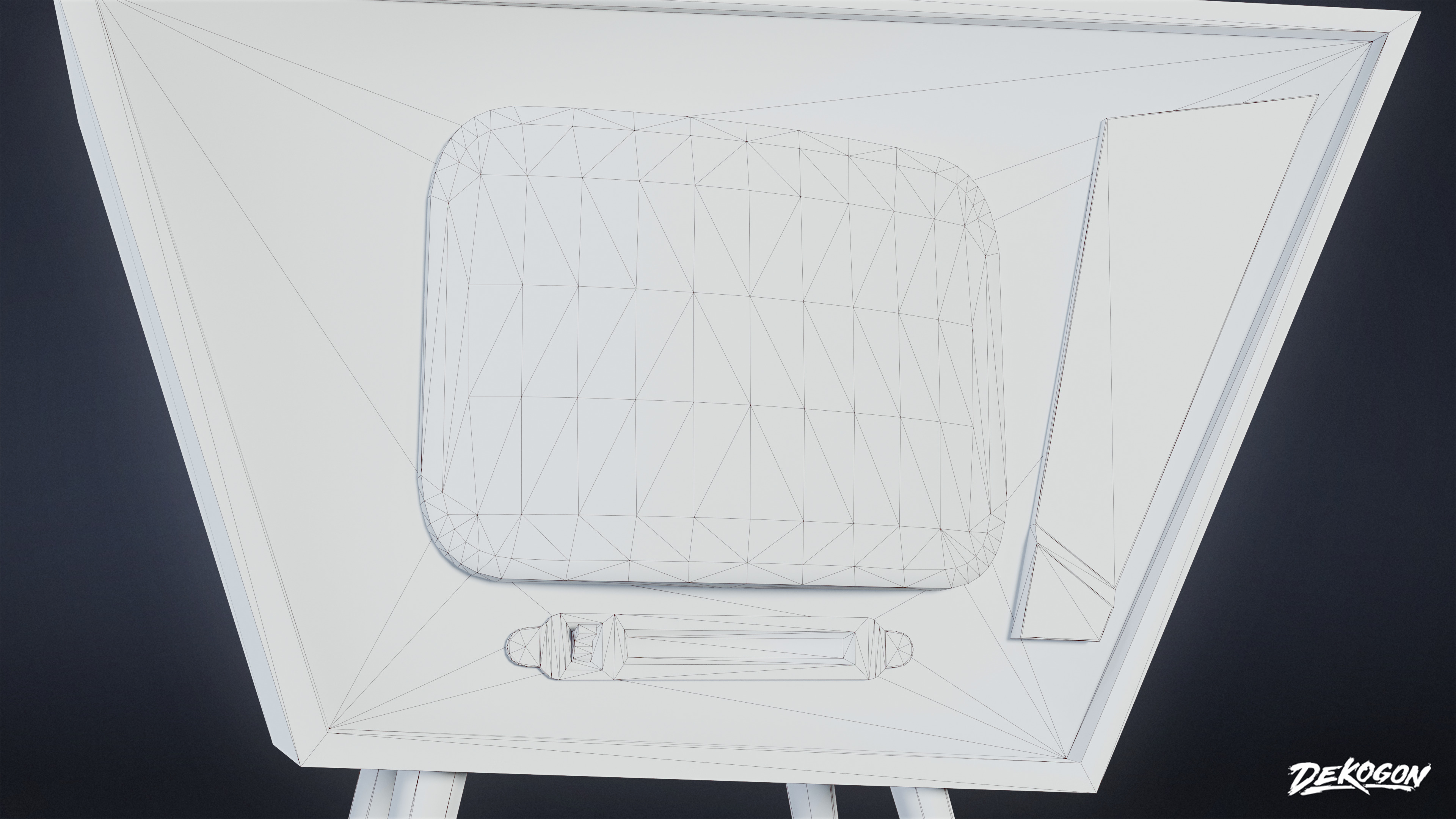 MIDCENTURY - Television 01 - LOW POLY Low-poly 3D model_7