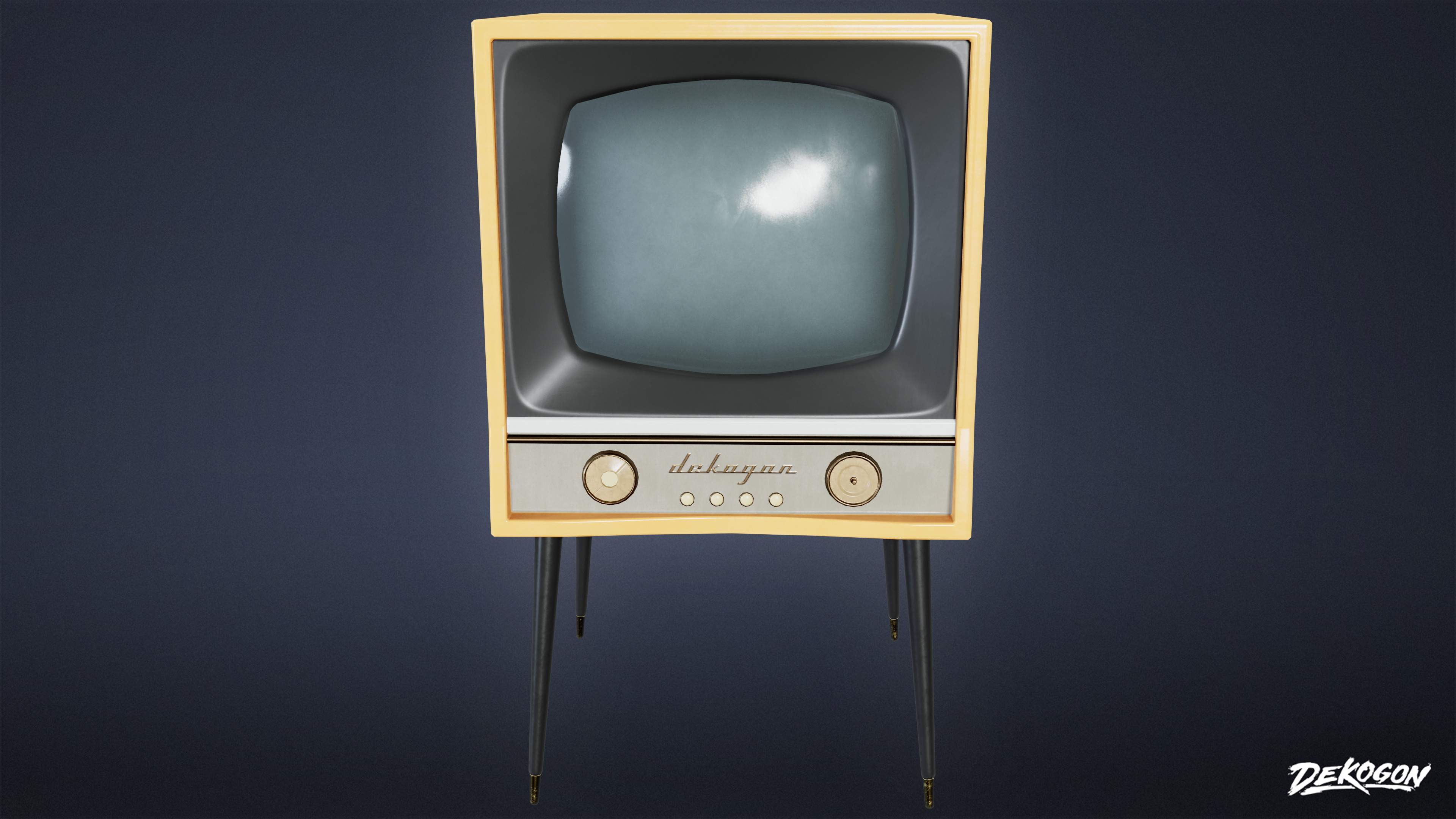 MIDCENTURY - Television 03 - LOW POLY Low-poly 3D model_1