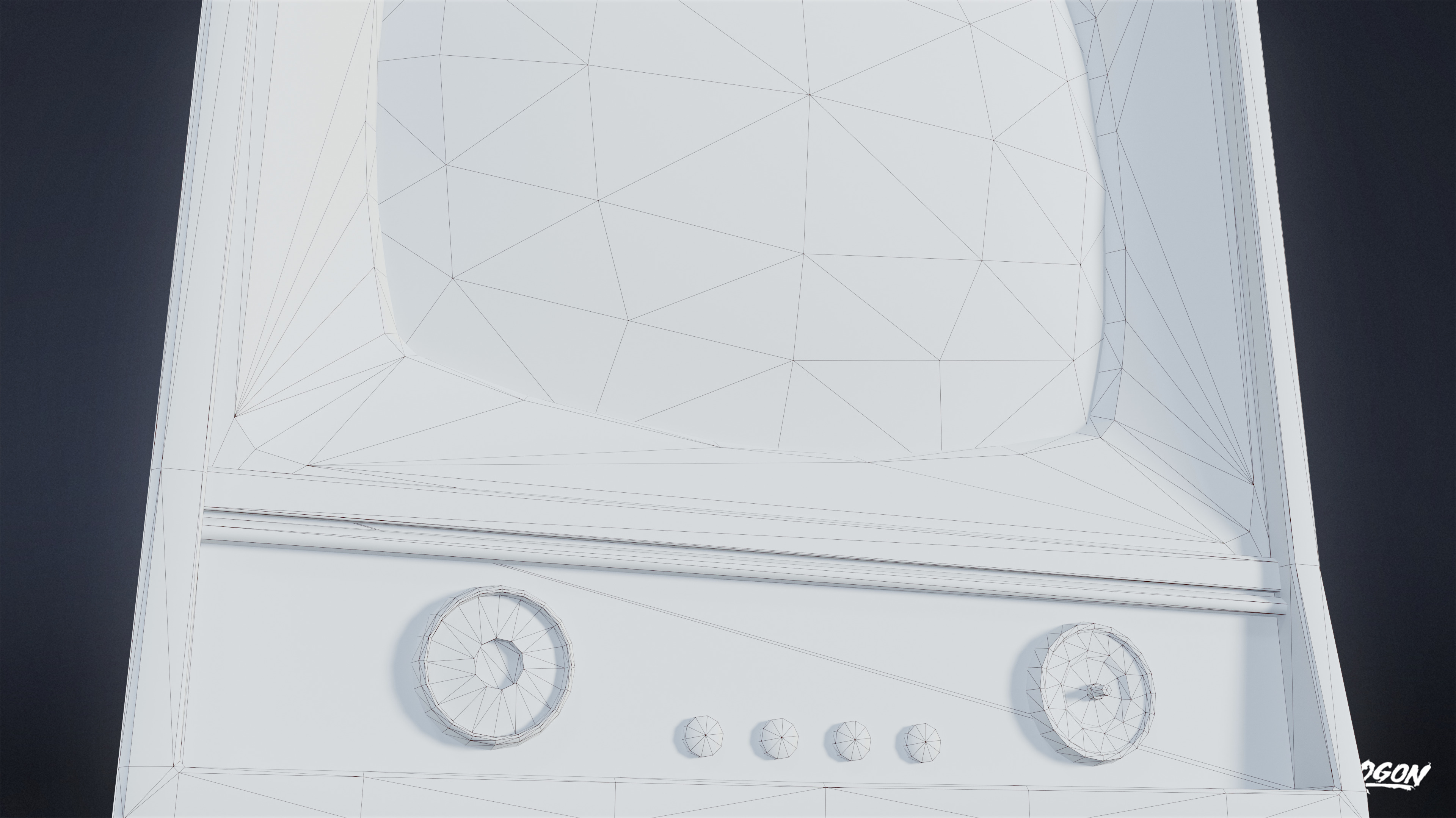 MIDCENTURY - Television 03 - LOW POLY Low-poly 3D model_7