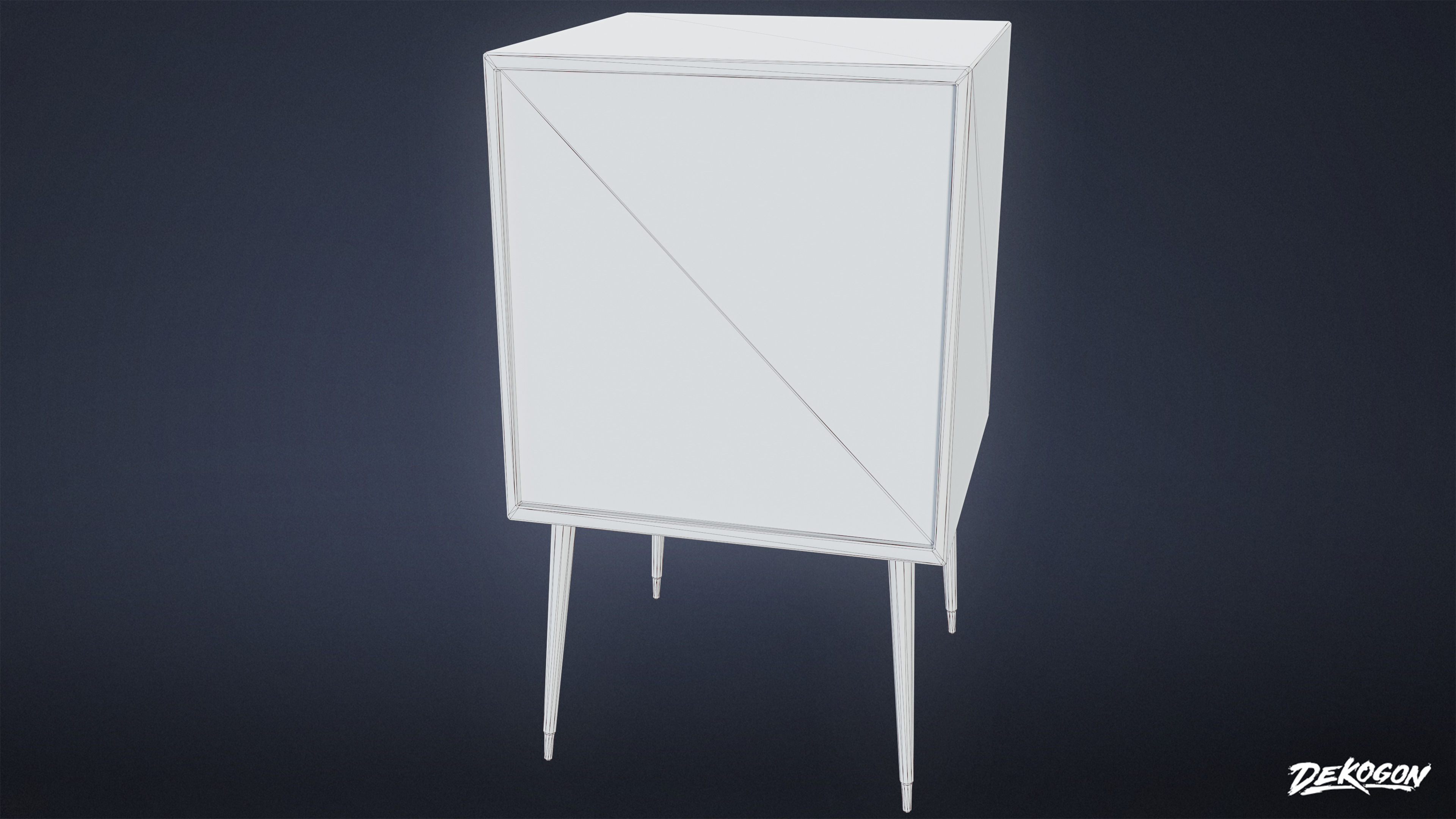 MIDCENTURY - Television 03 - LOW POLY Low-poly 3D model_9