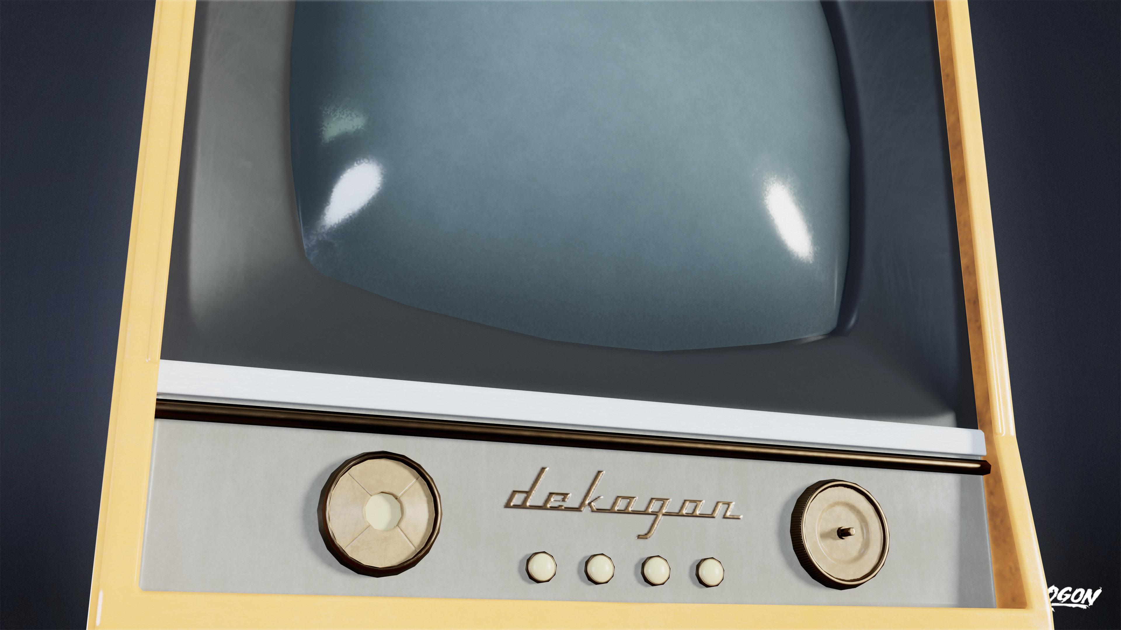 MIDCENTURY - Television 03 - LOW POLY Low-poly 3D model_6