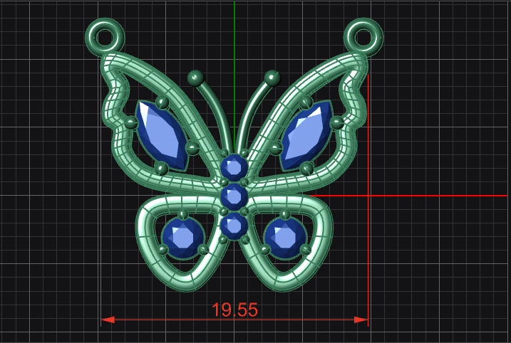 Pendant Butterfly 3d print model 3D print model_3