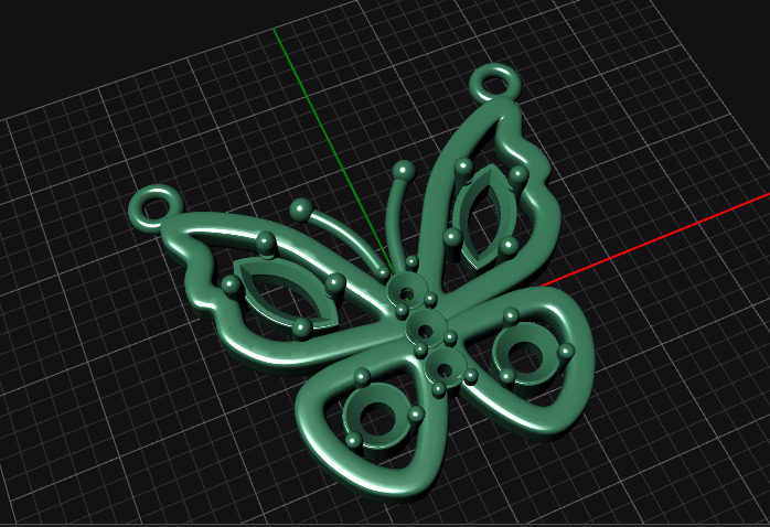 Pendant Butterfly 3d print model 3D print model_5