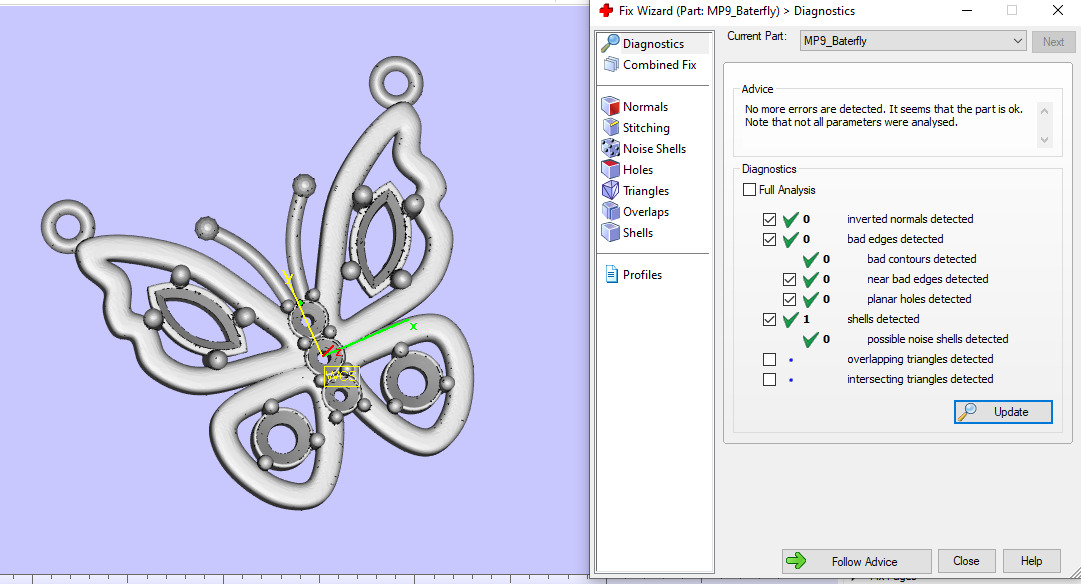 Pendant Butterfly 3d print model 3D print model_8