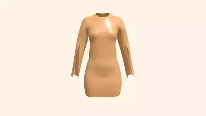 Girls Cut Sleeve Dress in Low Poly