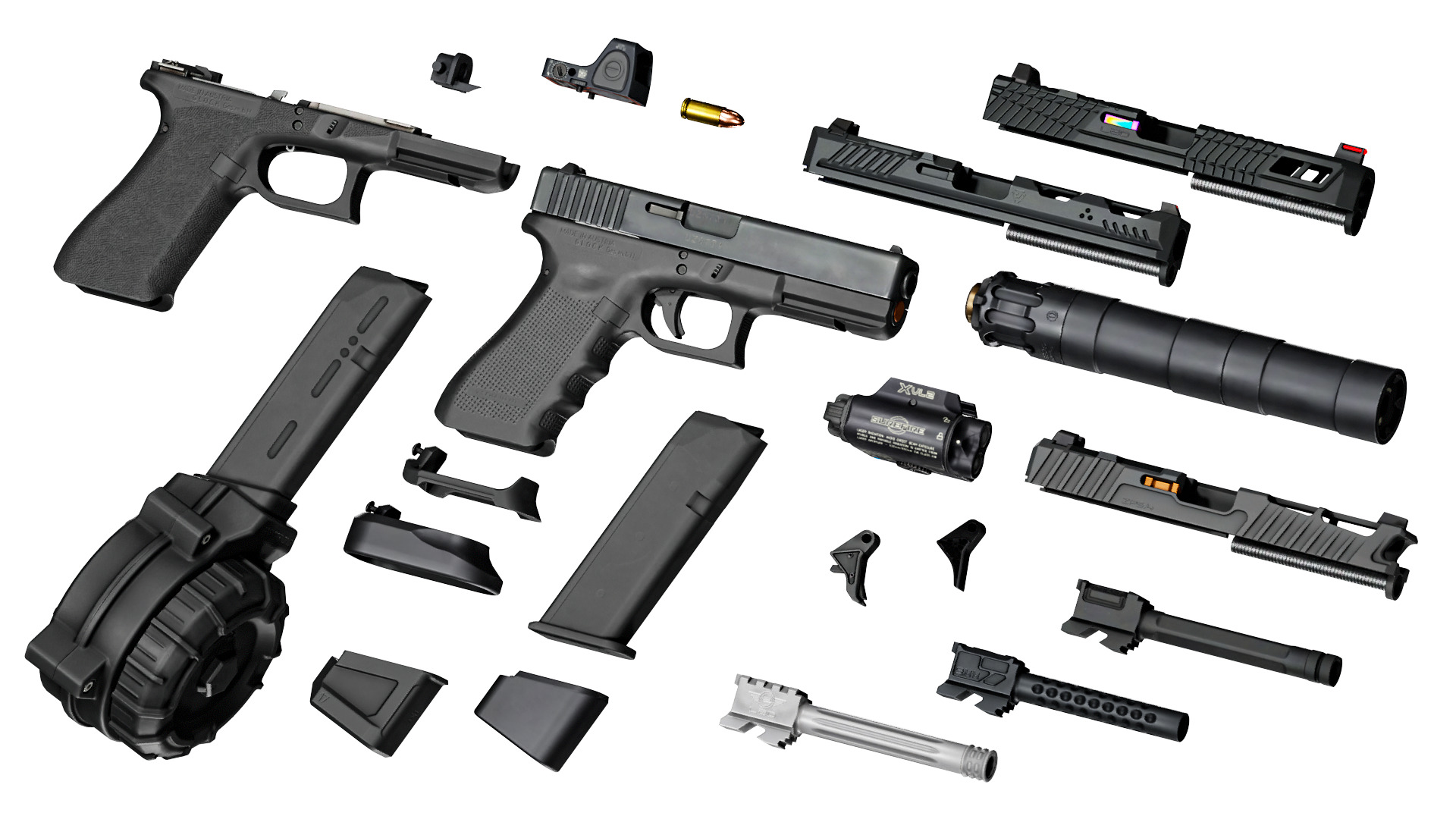 GLOCK 17 MEGA PACK Low-poly 3D model_0