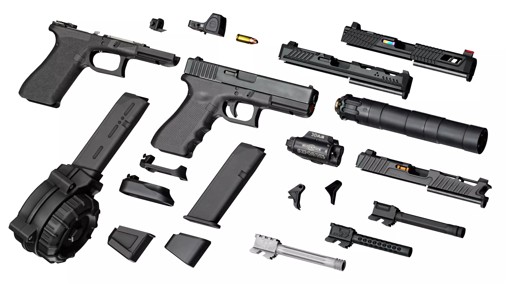 GLOCK 17 MEGA PACK Low-poly 3D model_0