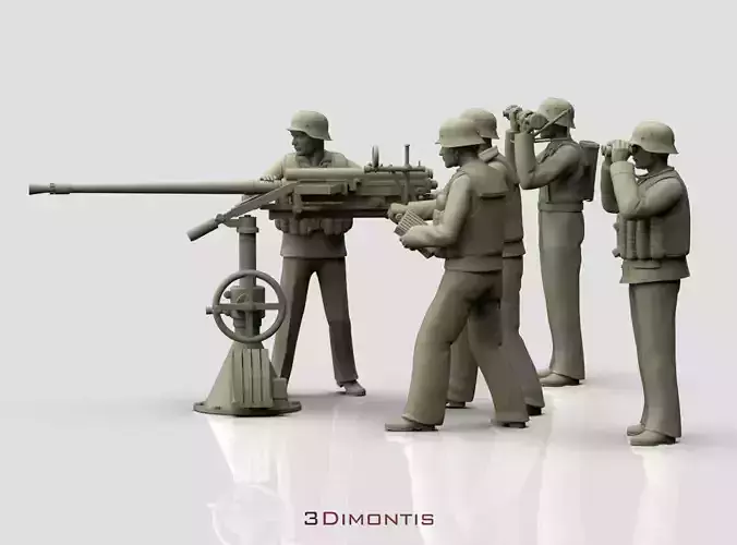 german sailors ww2 anf Flak 38 20mm