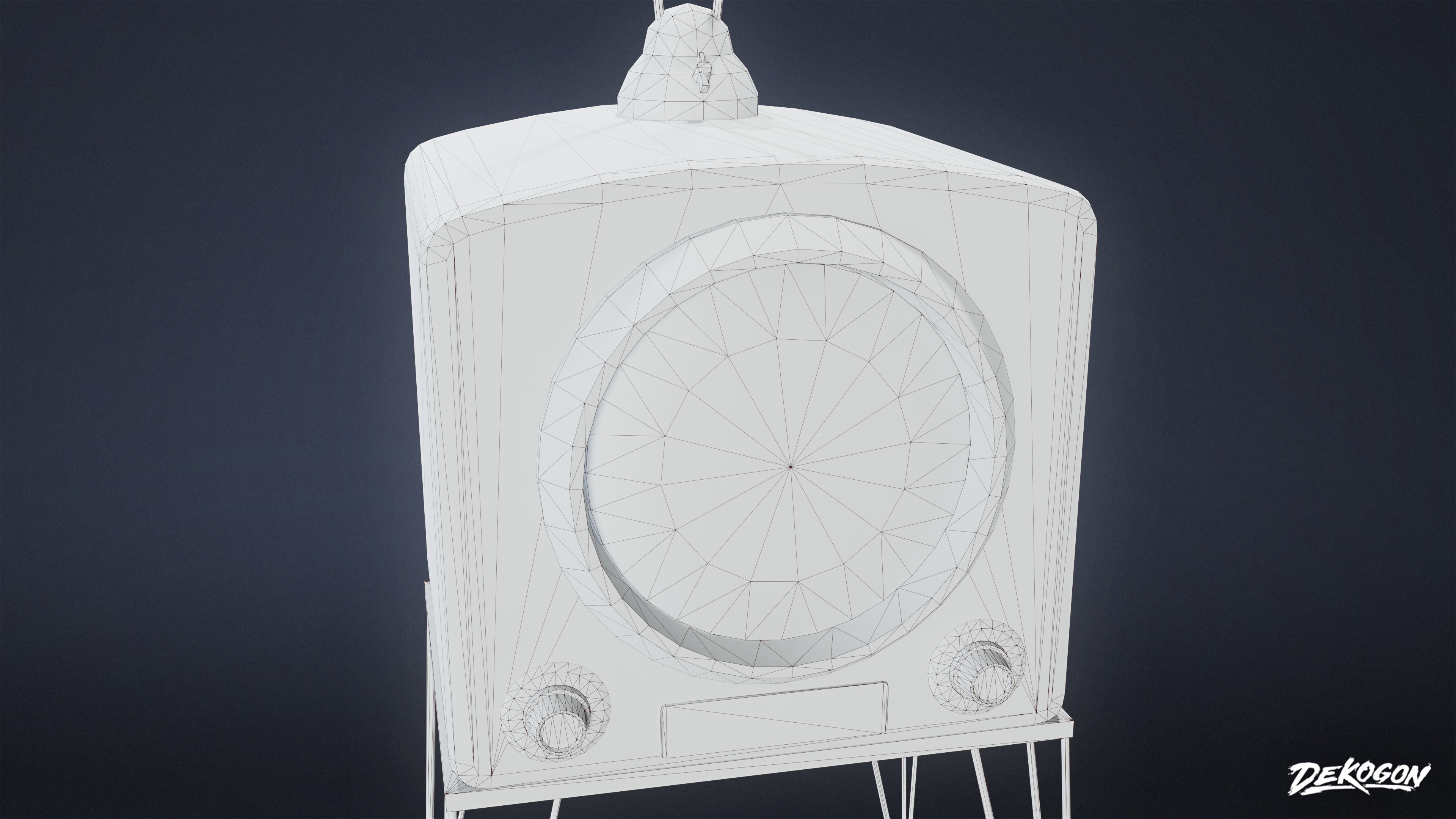 MIDCENTURY - Television 04 - LOW POLY Low-poly 3D model_7