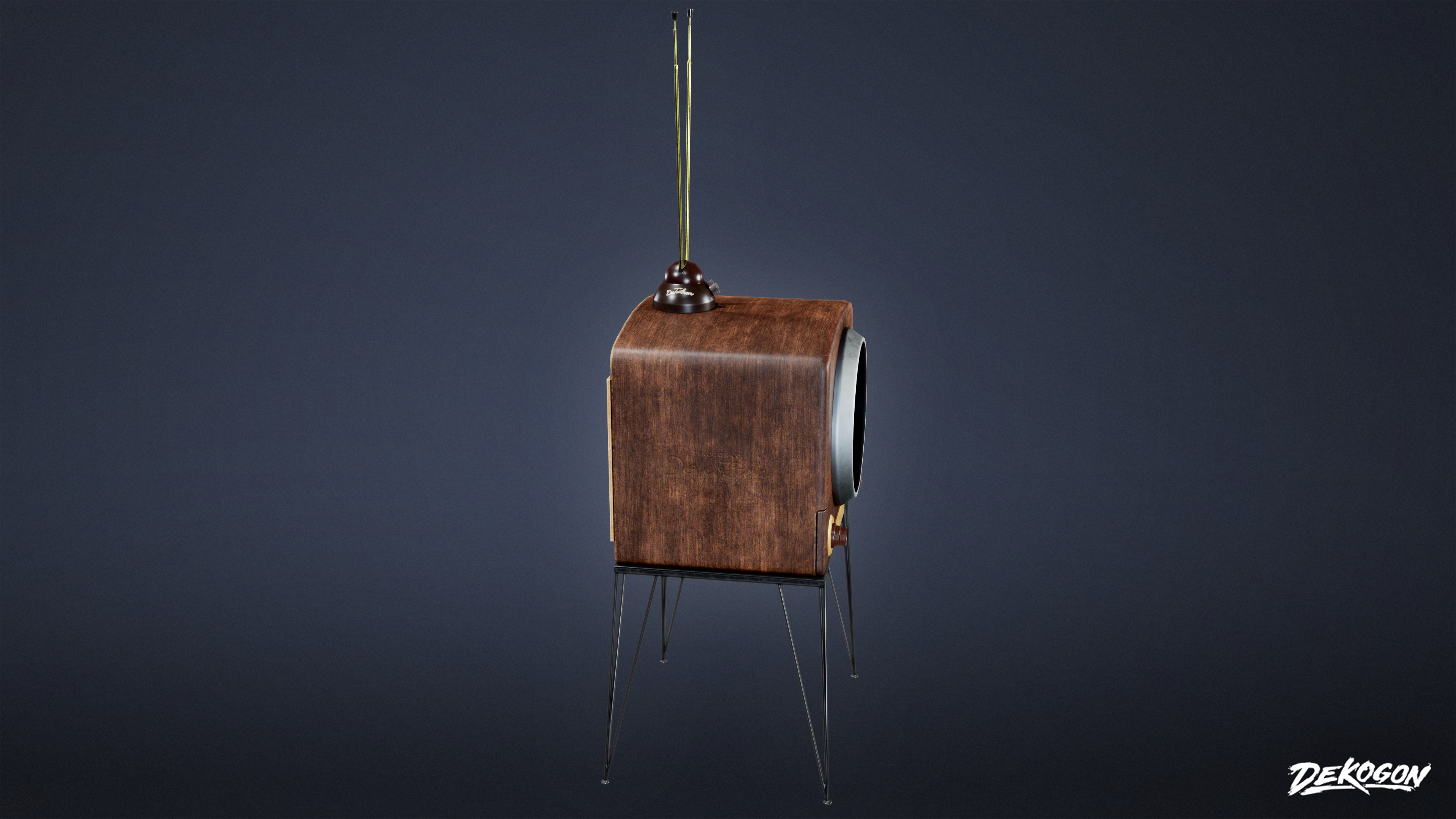 MIDCENTURY - Television 04 - LOW POLY Low-poly 3D model_2