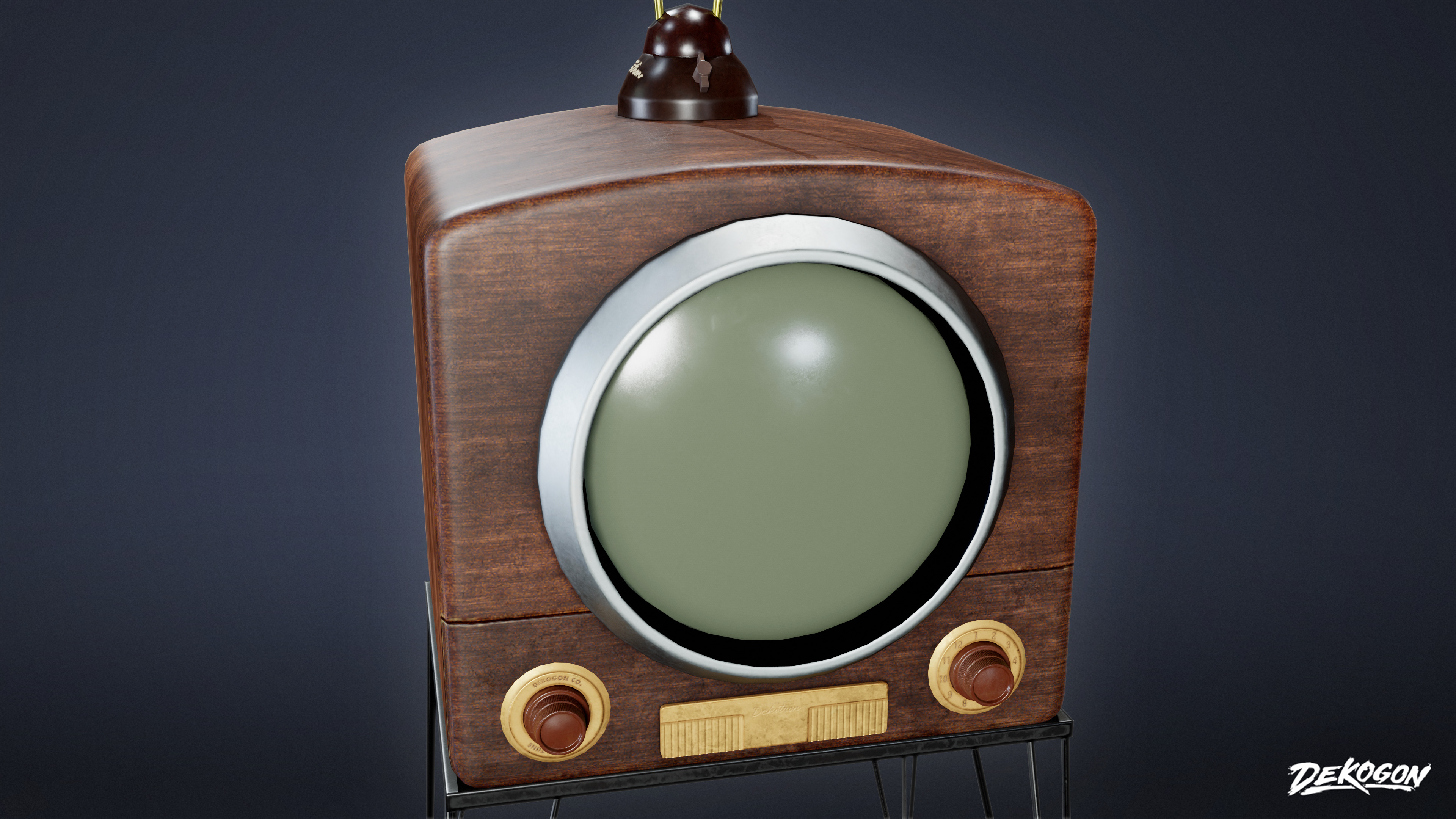 MIDCENTURY - Television 04 - LOW POLY Low-poly 3D model_6