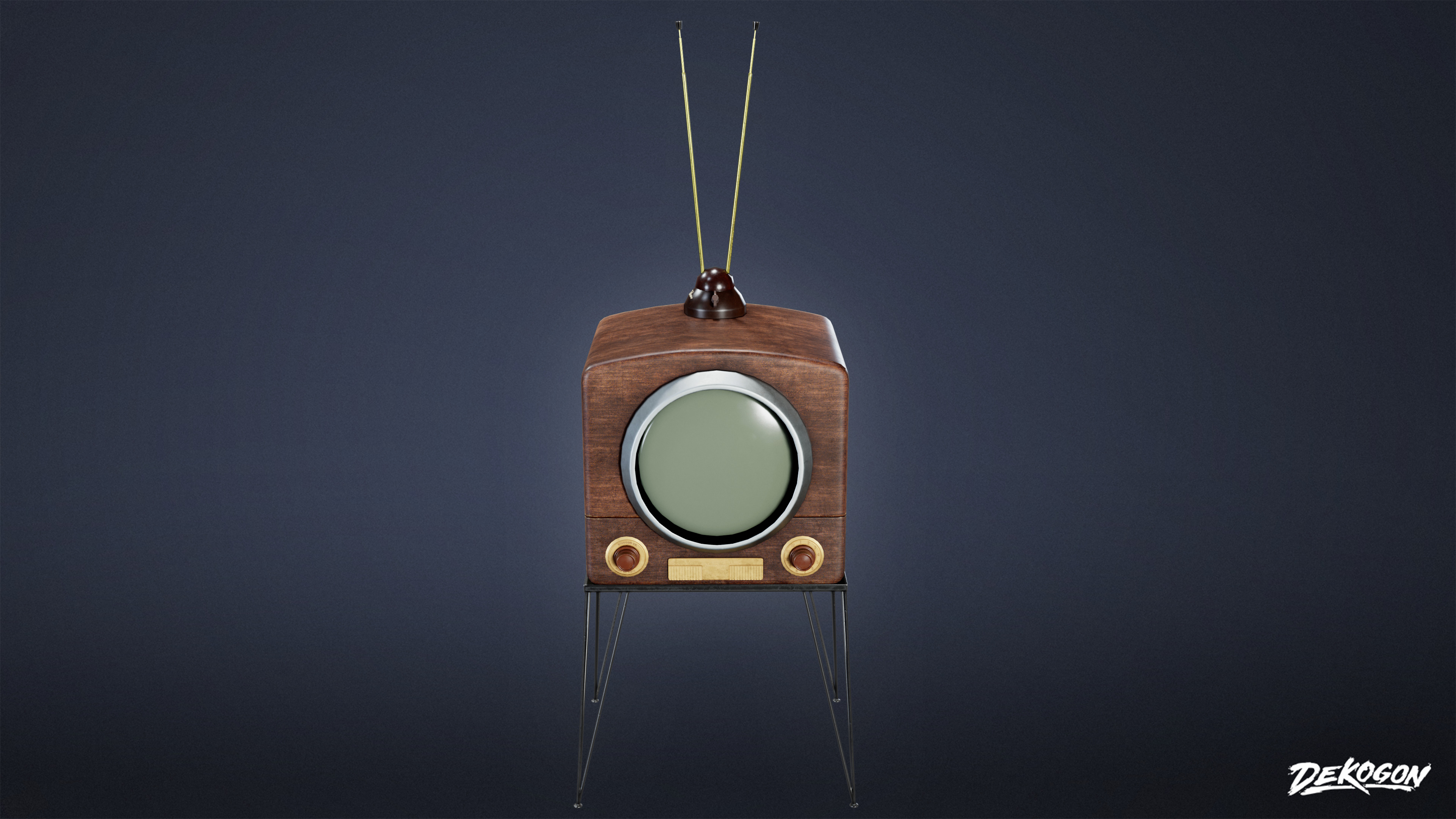 MIDCENTURY - Television 04 - LOW POLY Low-poly 3D model_1