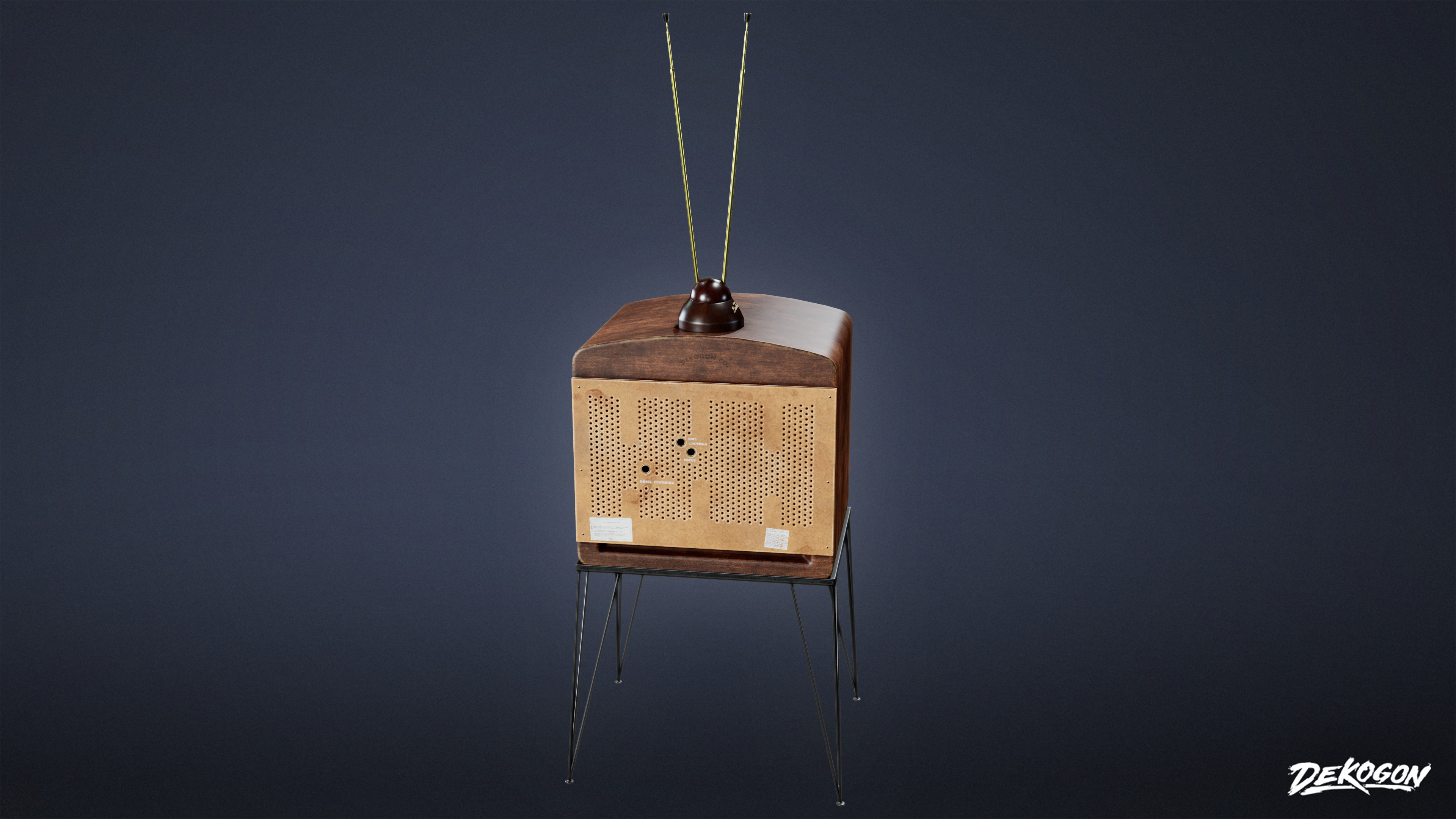 MIDCENTURY - Television 04 - LOW POLY Low-poly 3D model_3