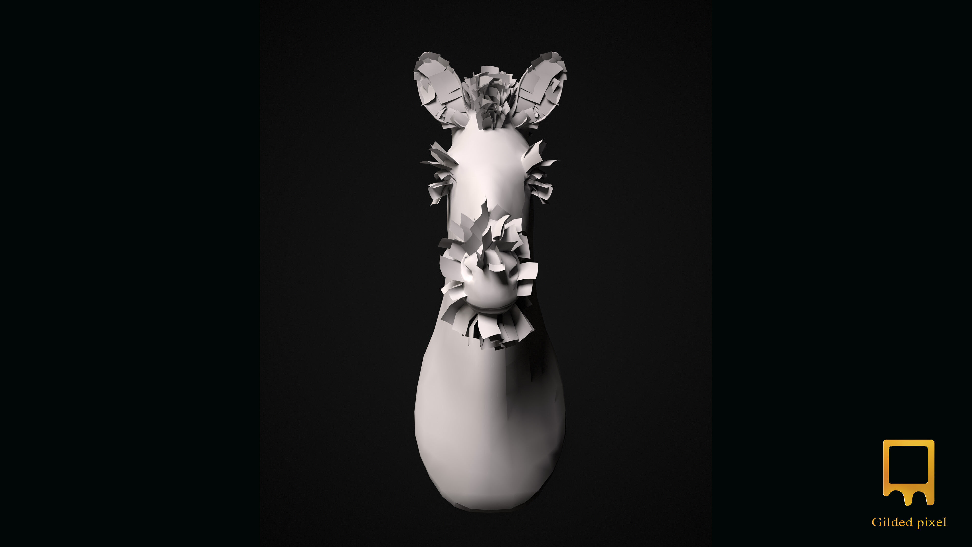 Zebra Trophy Head - Photorealistic PBR Low-poly 3D model_6