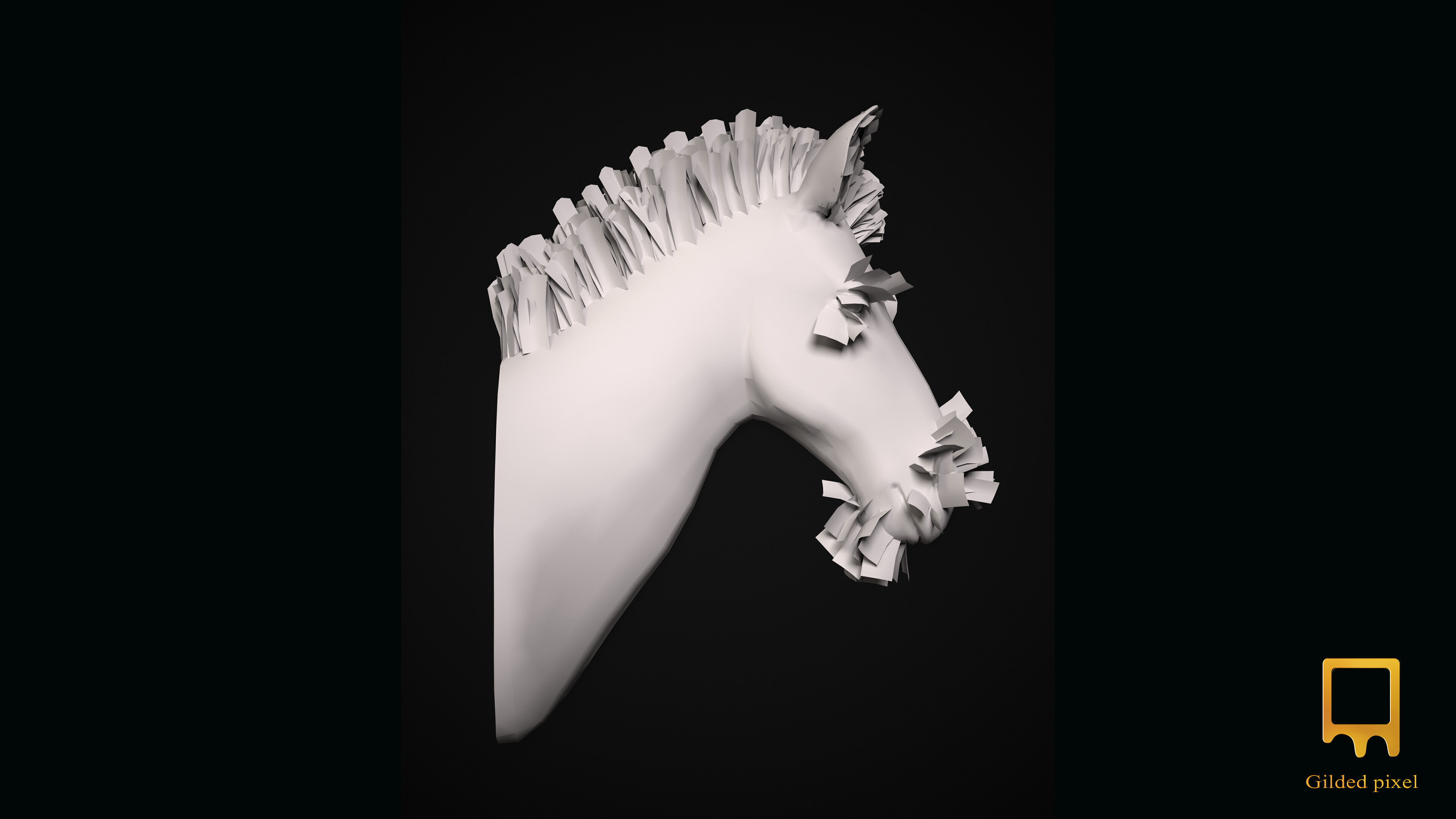 Zebra Trophy Head - Photorealistic PBR Low-poly 3D model_7