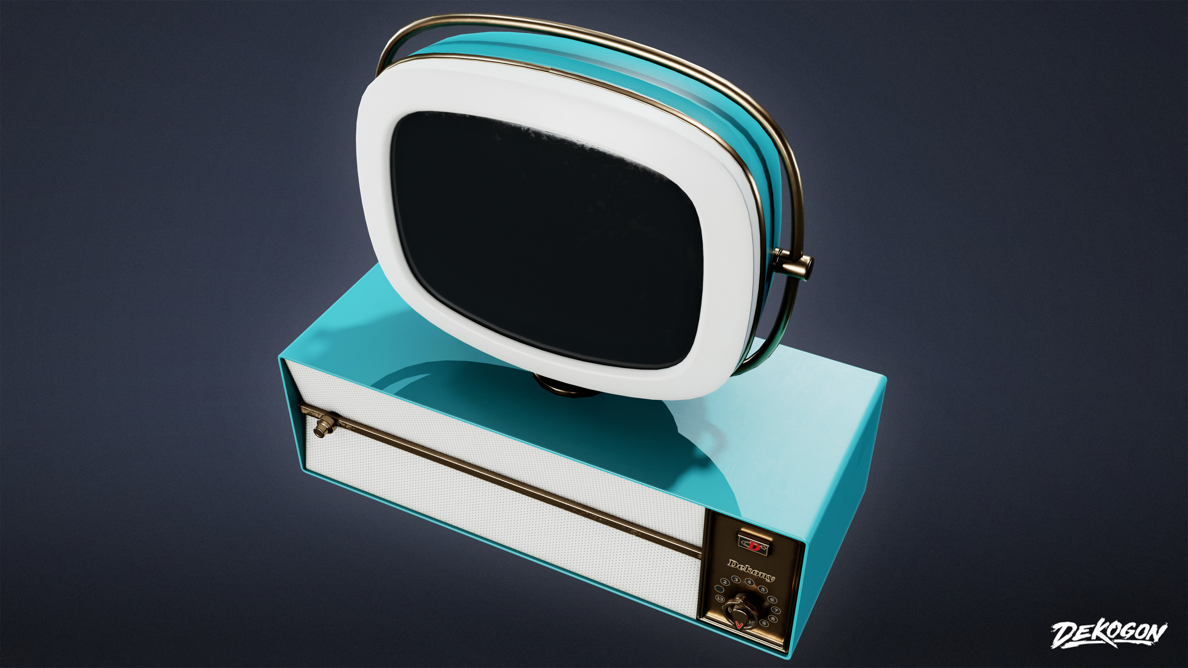 MIDCENTURY - Television 05 - LOW POLY Low-poly 3D model_4