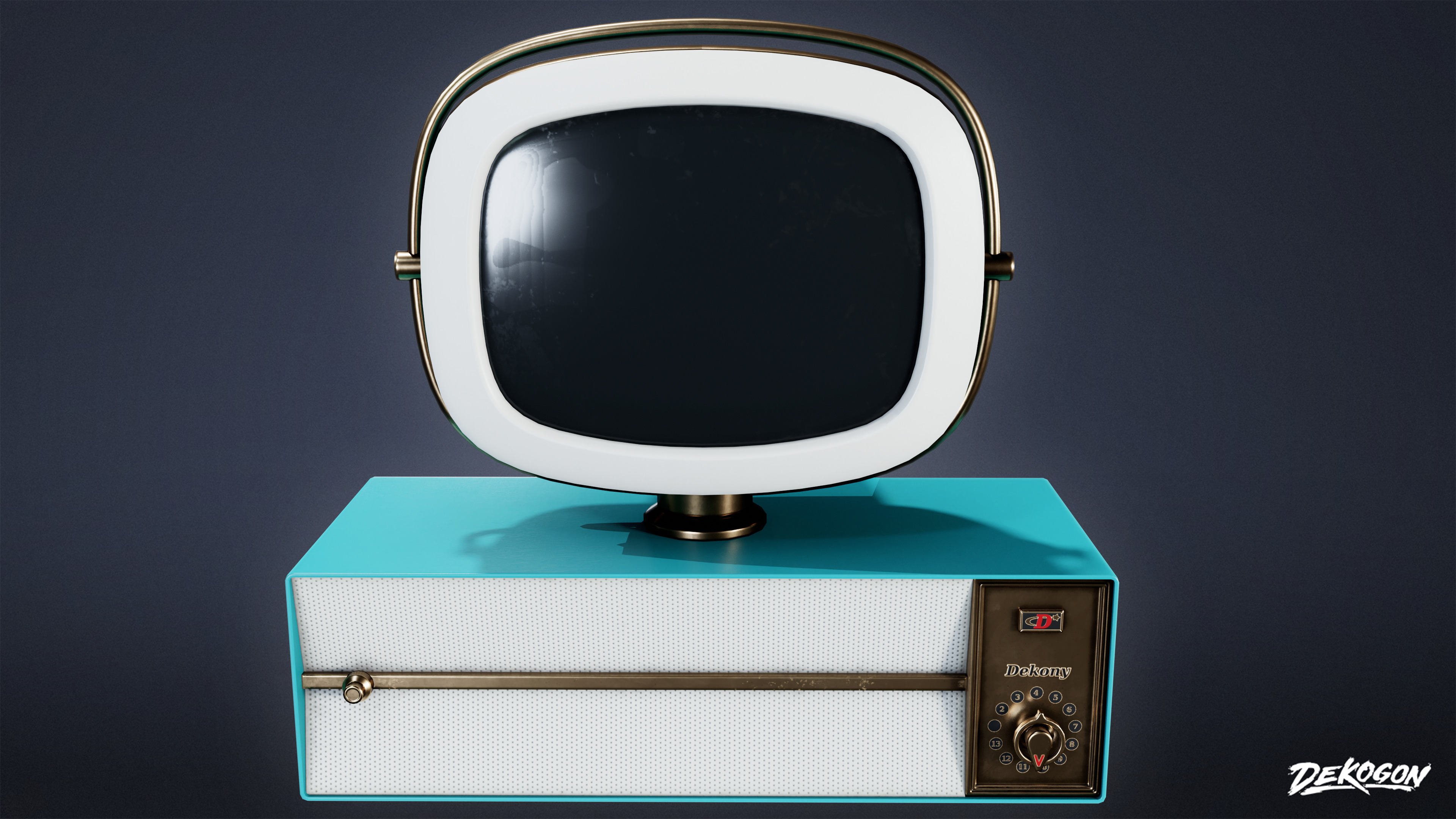MIDCENTURY - Television 05 - LOW POLY Low-poly 3D model_1