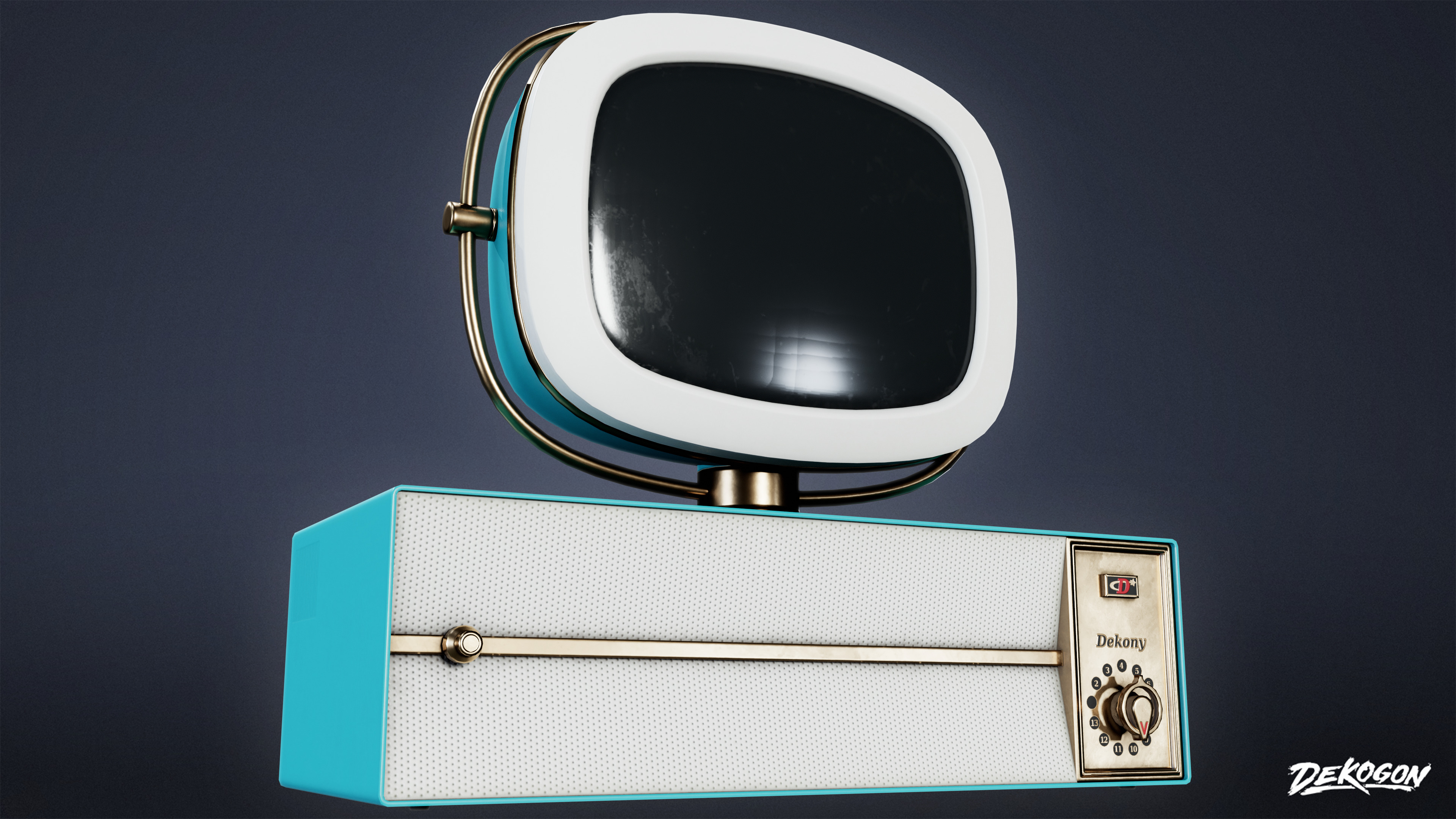 MIDCENTURY - Television 05 - LOW POLY Low-poly 3D model_5