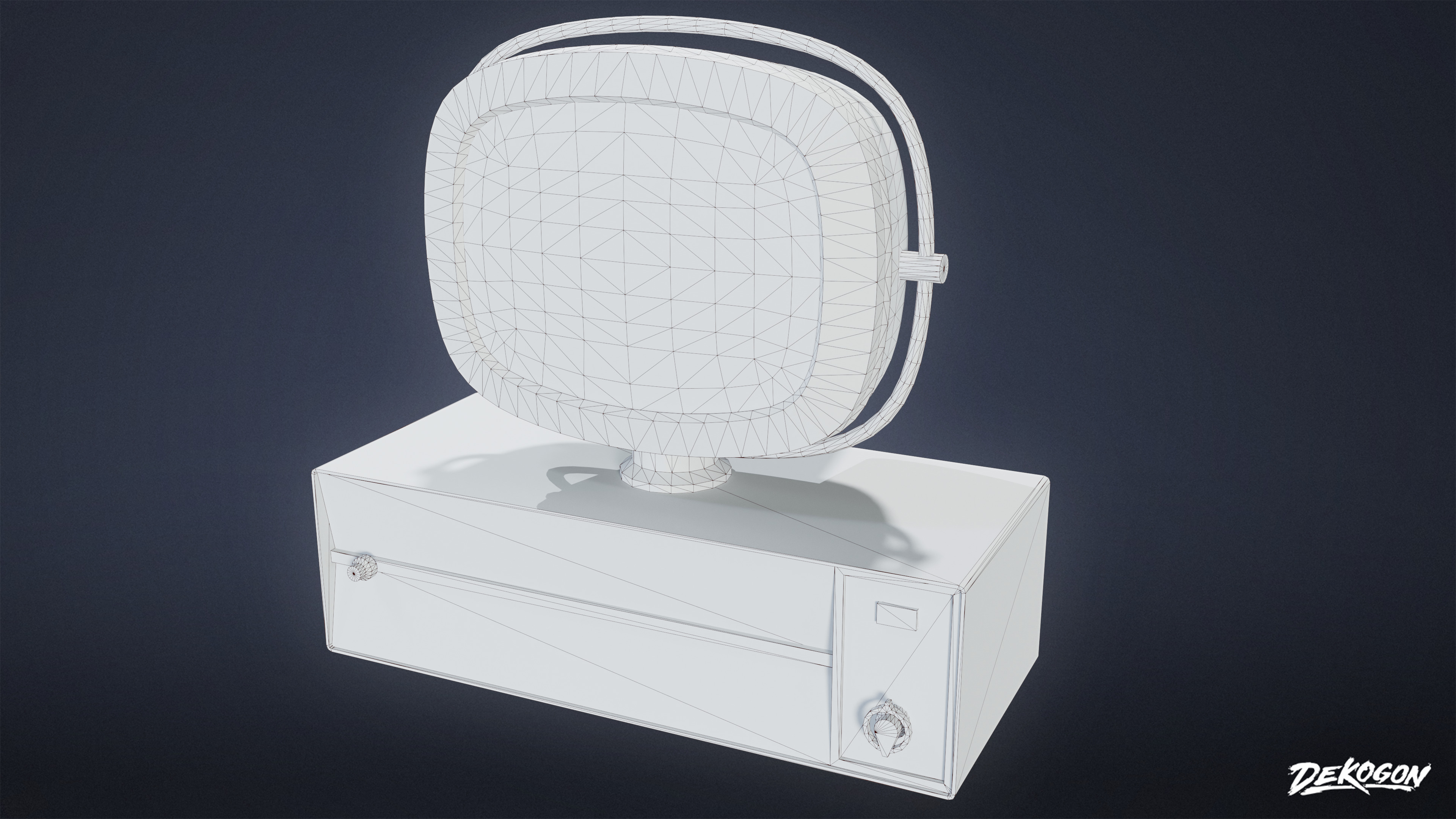 MIDCENTURY - Television 05 - LOW POLY Low-poly 3D model_8