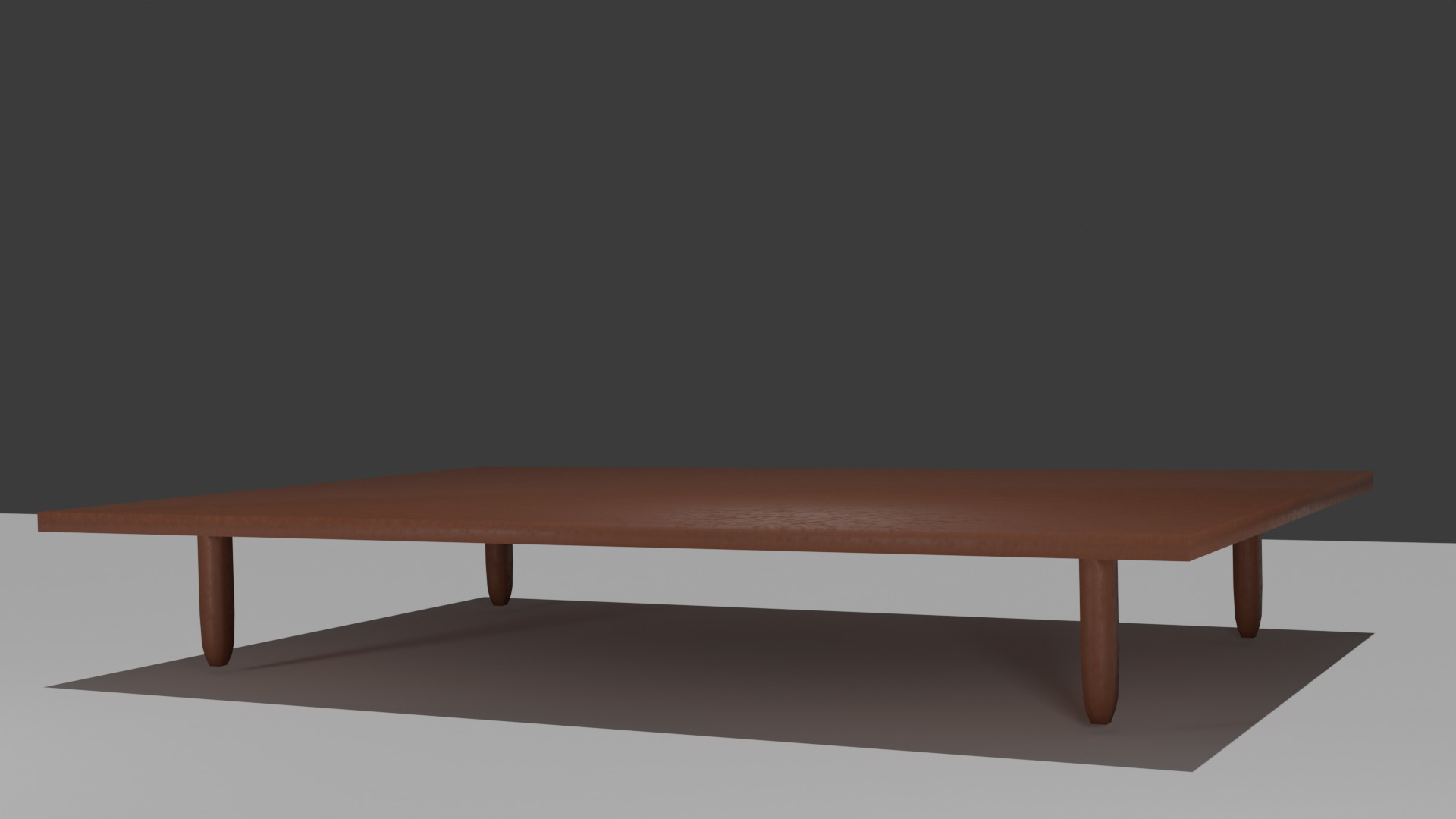 Low Wooden Table Low-poly 3D model_2