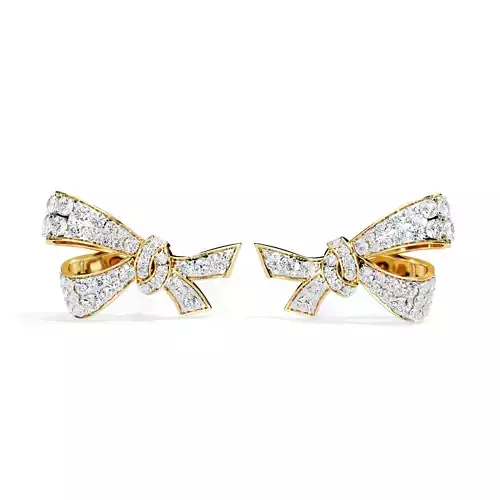 Bow design Round Lab Grown Diamond studs 3D print model