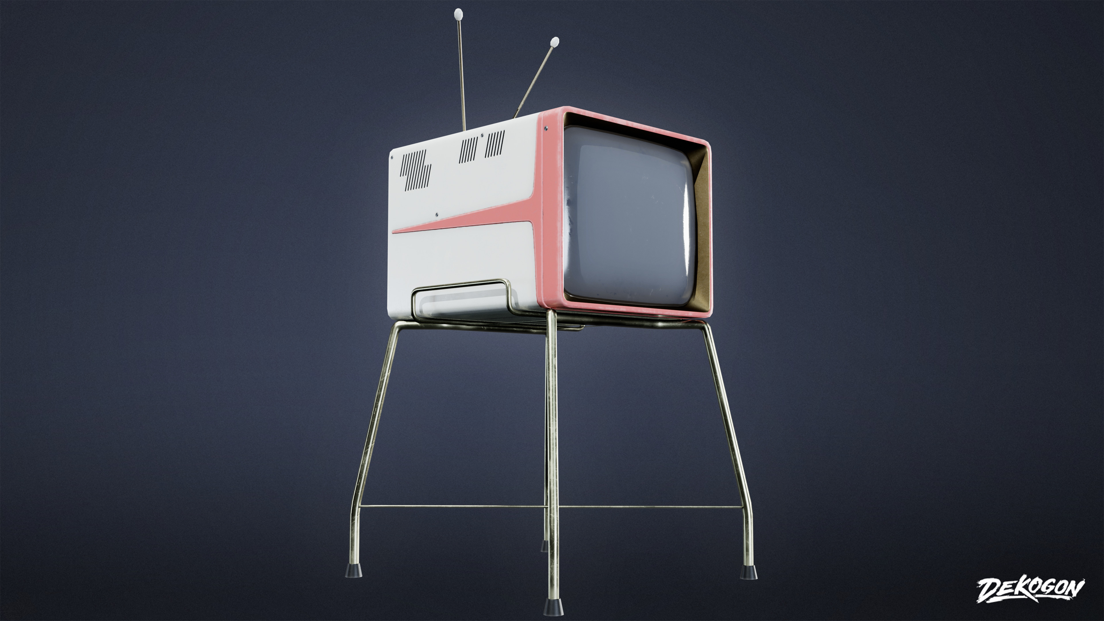 MIDCENTURY - Television 07 - LOW POLY Low-poly 3D model_5